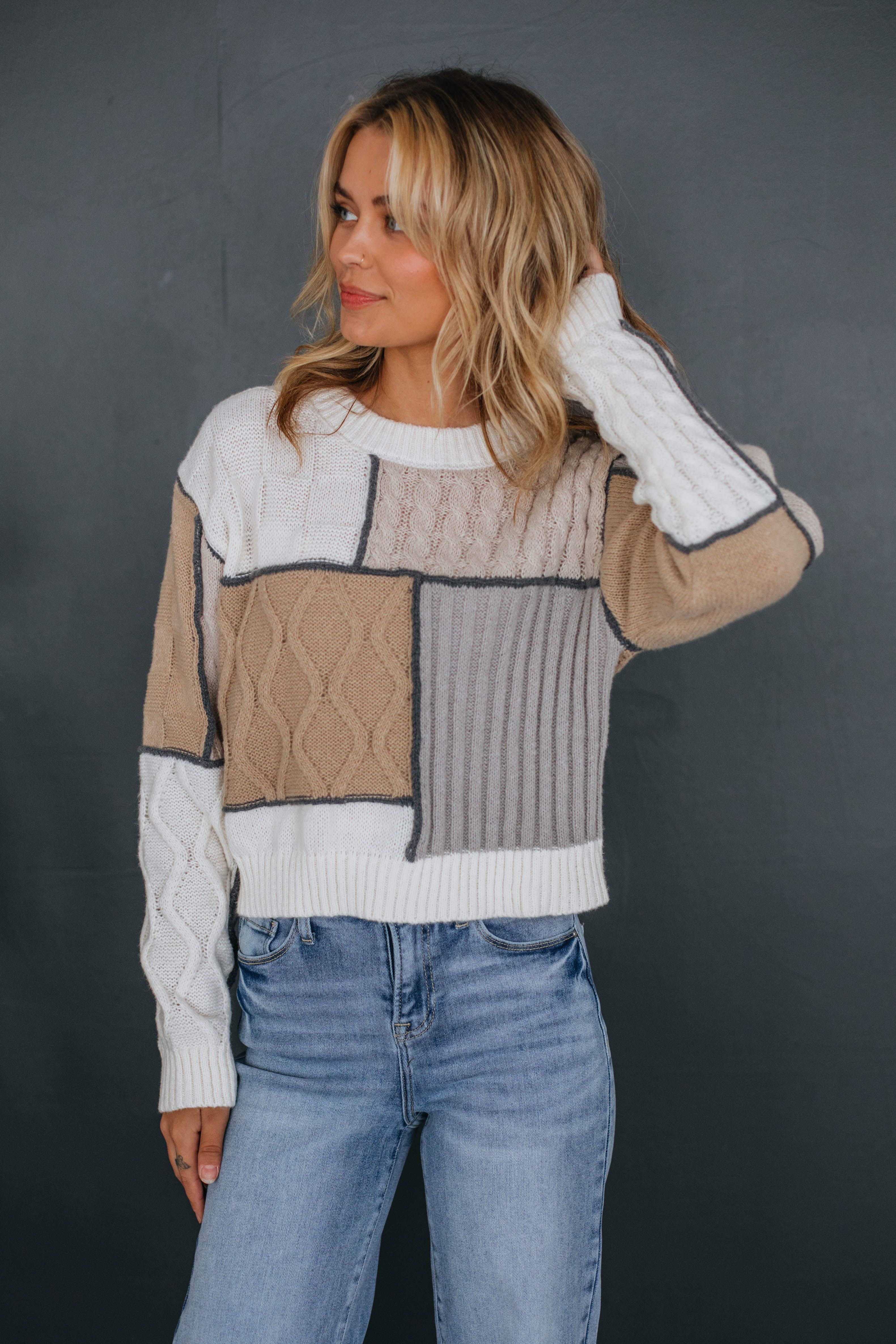 Vana Patchwork Sweater sold by Wild Oak Boutique product image thumbnail 3