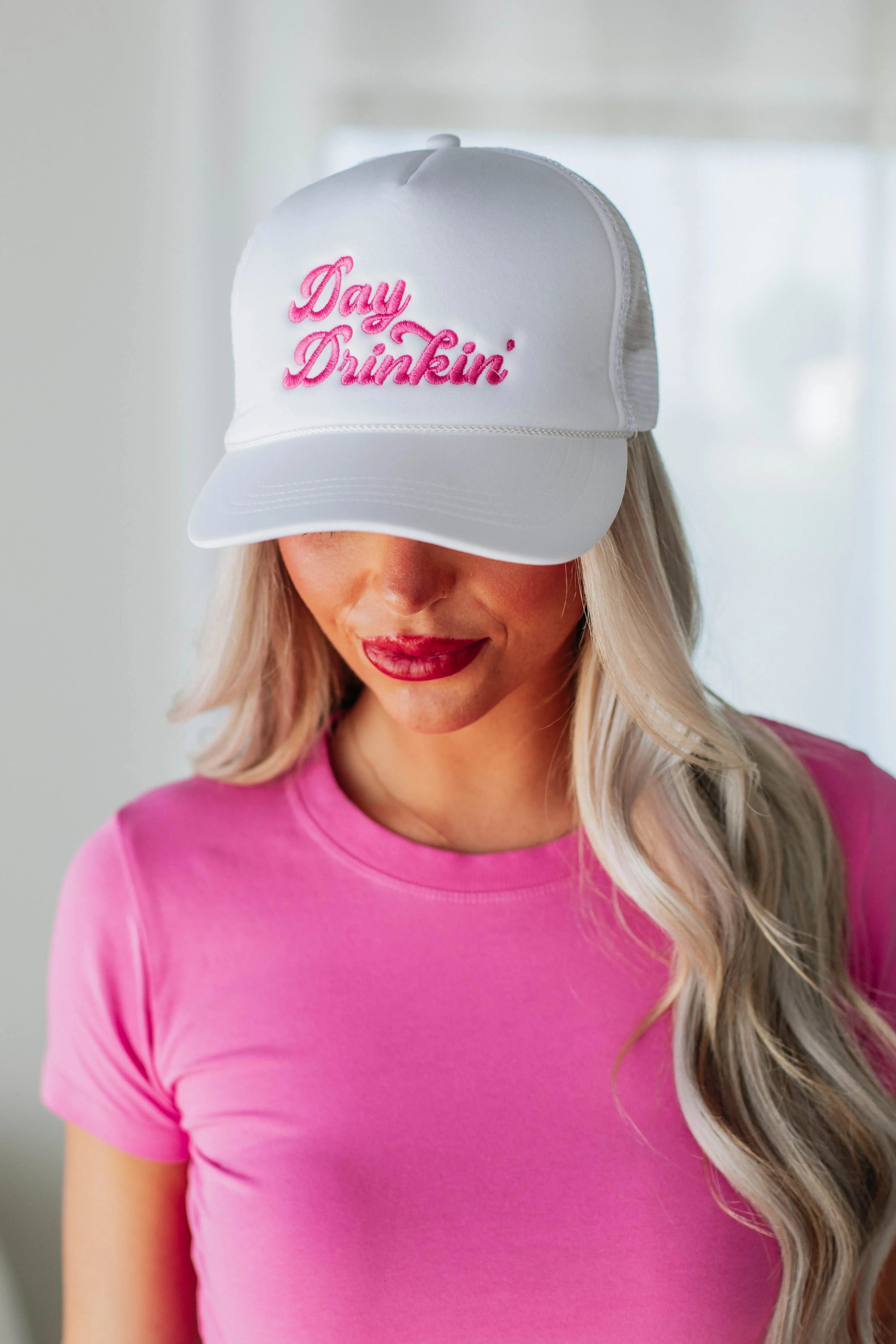 Day Drinkin' Trucker Hat - Ivory sold by Wild Oak Boutique