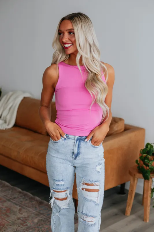 Ariel Basic Tank - Bubblegum sold by Wild Oak Boutique
