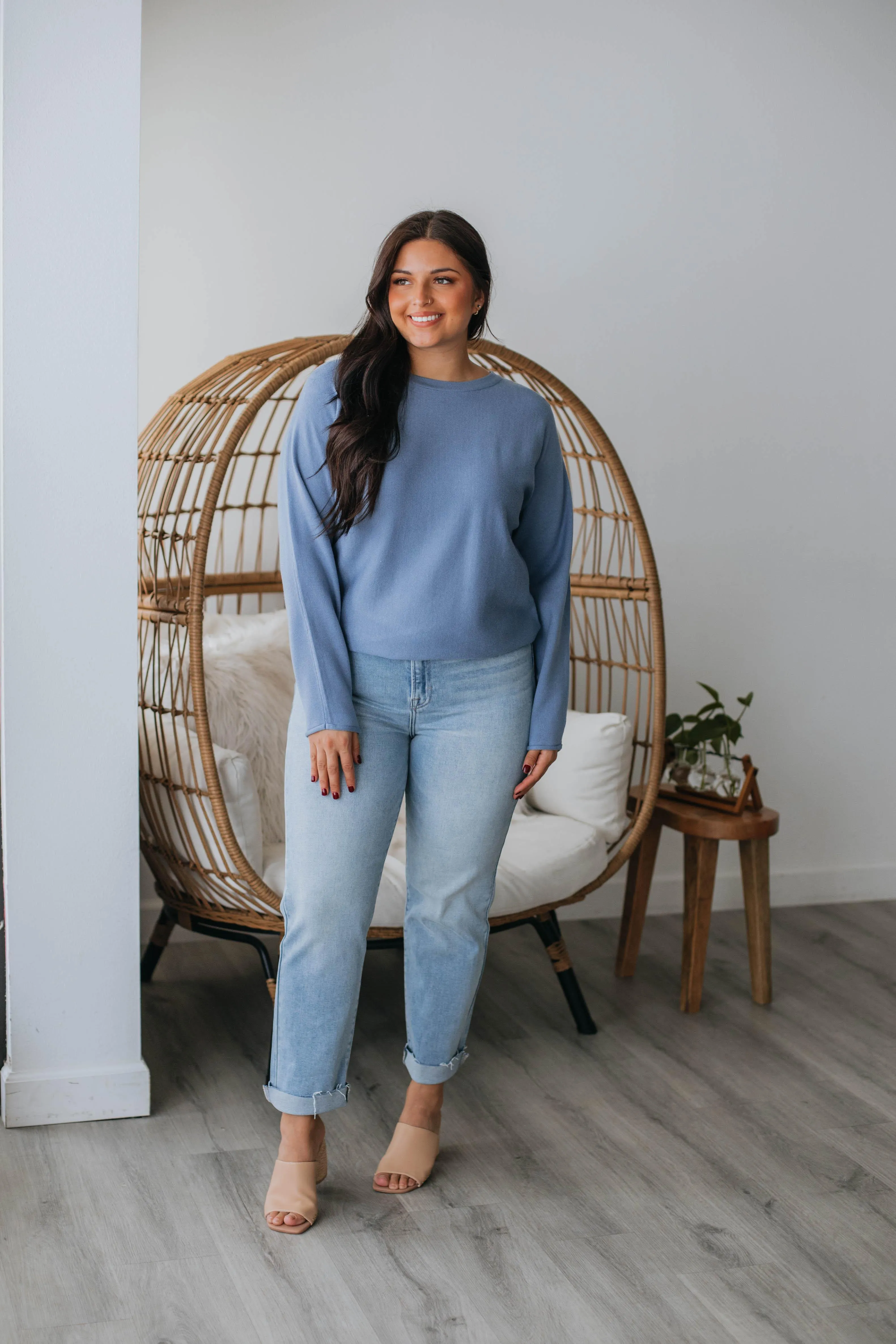 Brylee Lightweight Sweater - Sky Blue sold by Wild Oak Boutique product image thumbnail 5