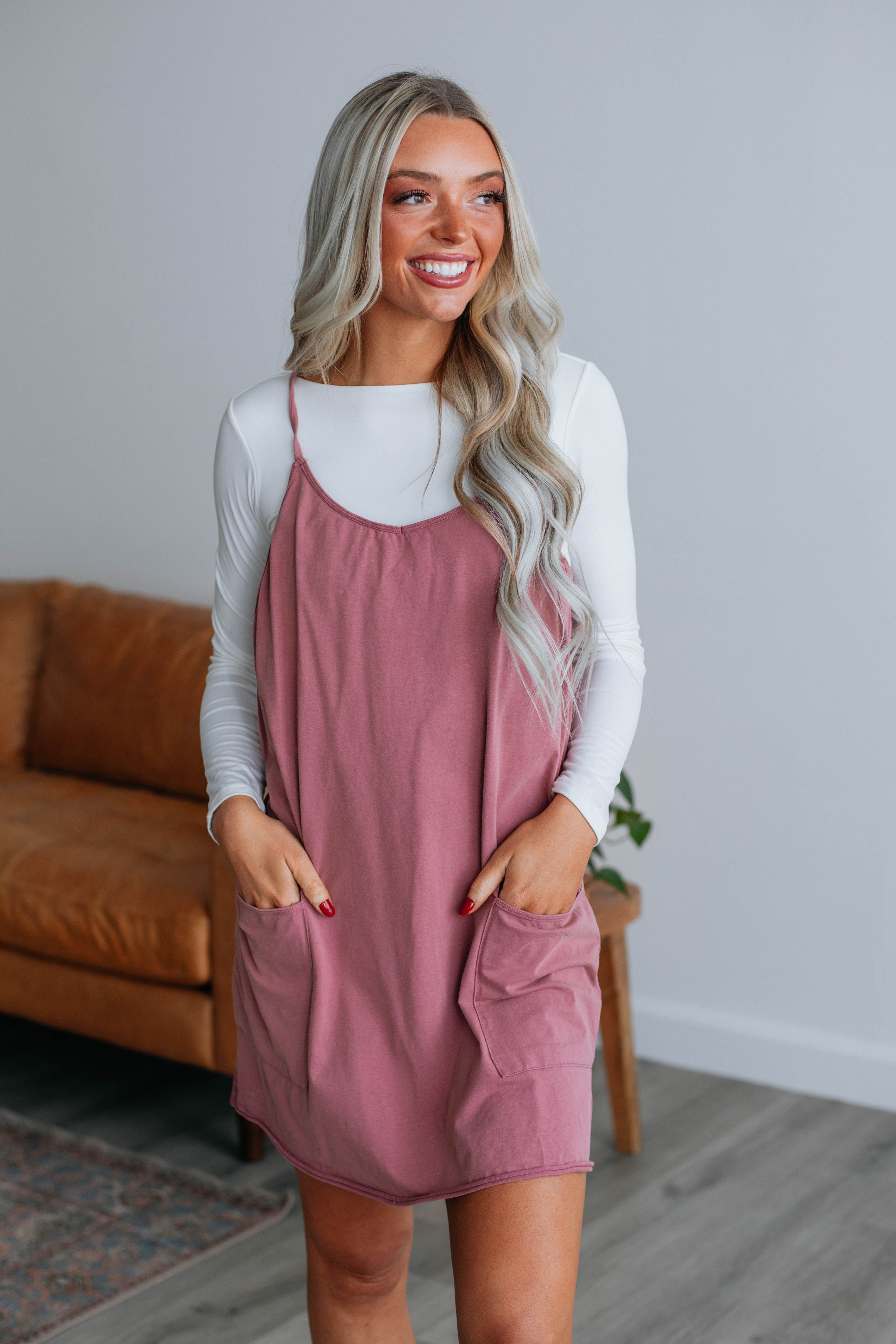 Harmony Mini Dress - Dusty Mauve sold by Wild Oak Boutique