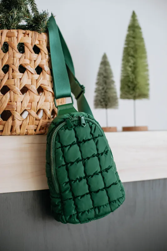 Come Through Quilted Sling Bag - Emerald sold by Wild Oak Boutique