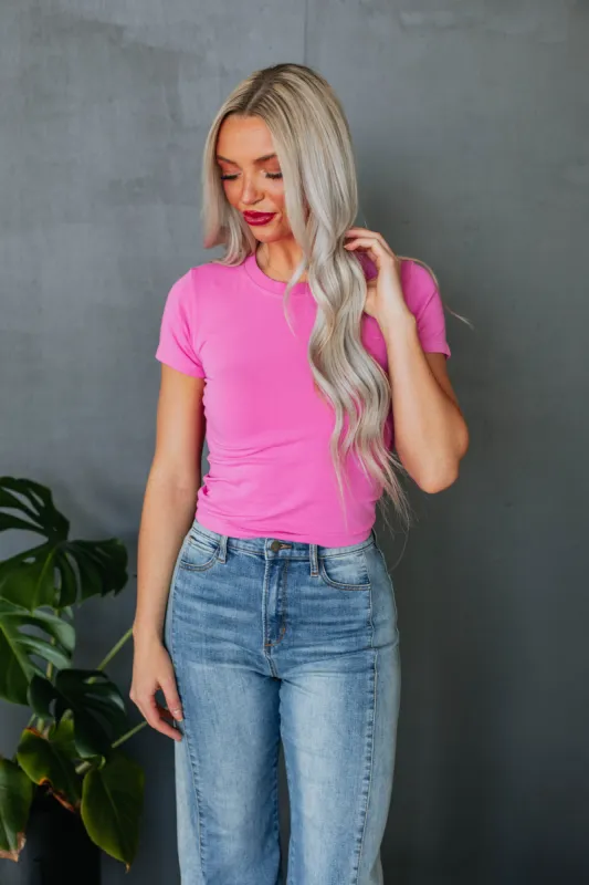 Hudson Basic Tee - Taffy sold by Wild Oak Boutique