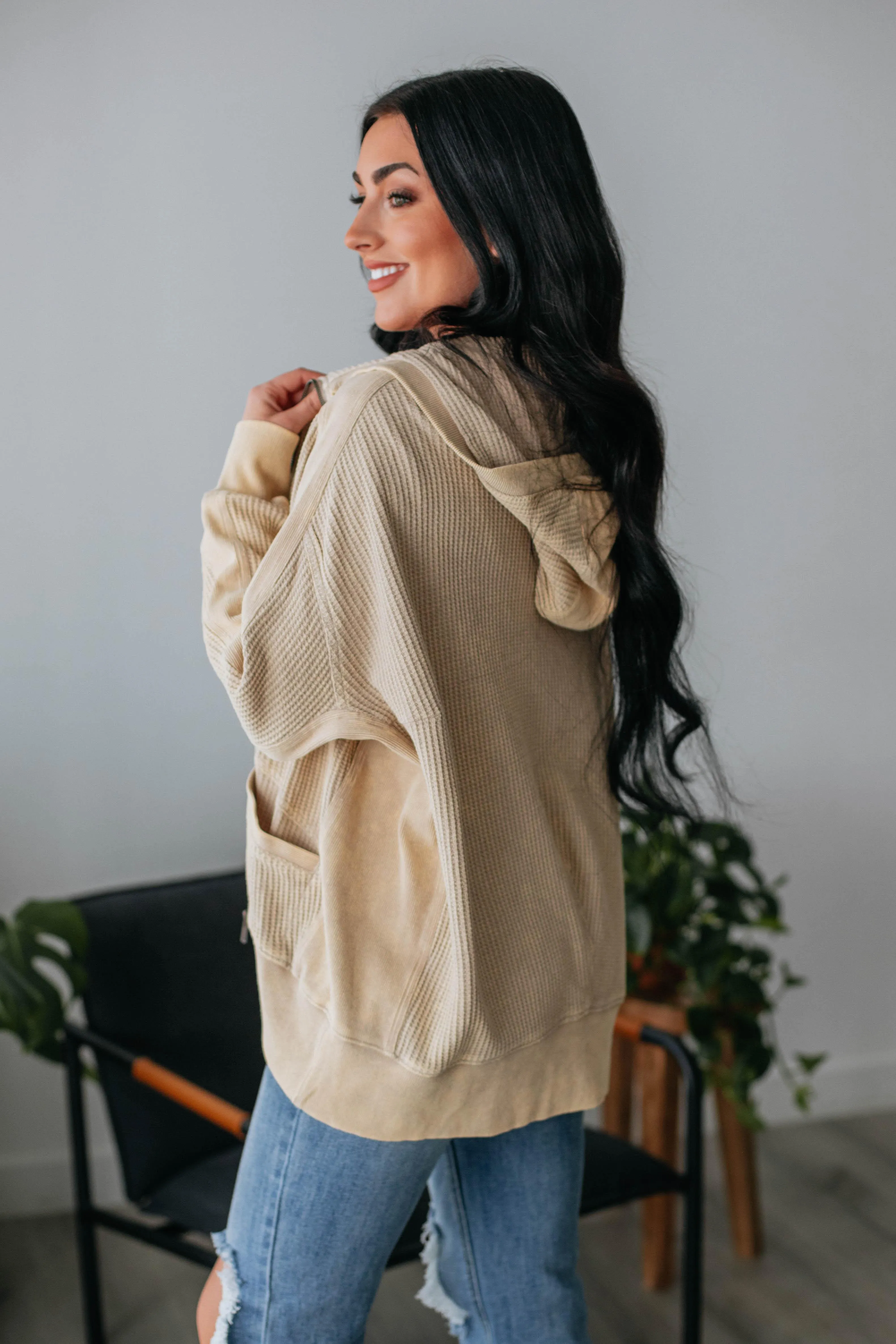 Zeldine Zip-Up Jacket - Biscotti sold by Wild Oak Boutique product image thumbnail 5