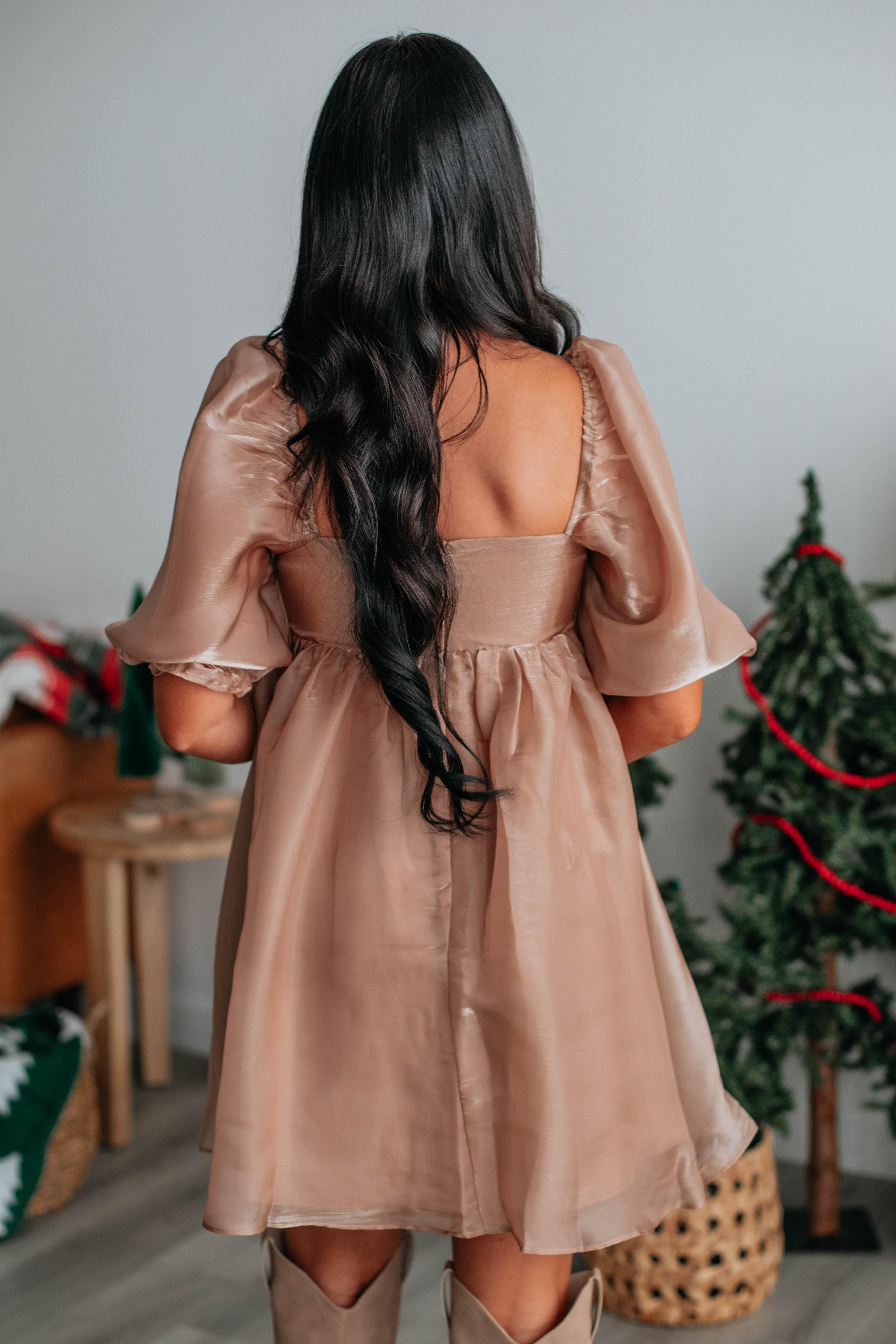 Raya Babydoll Dress - Gold sold by Wild Oak Boutique product image thumbnail 5