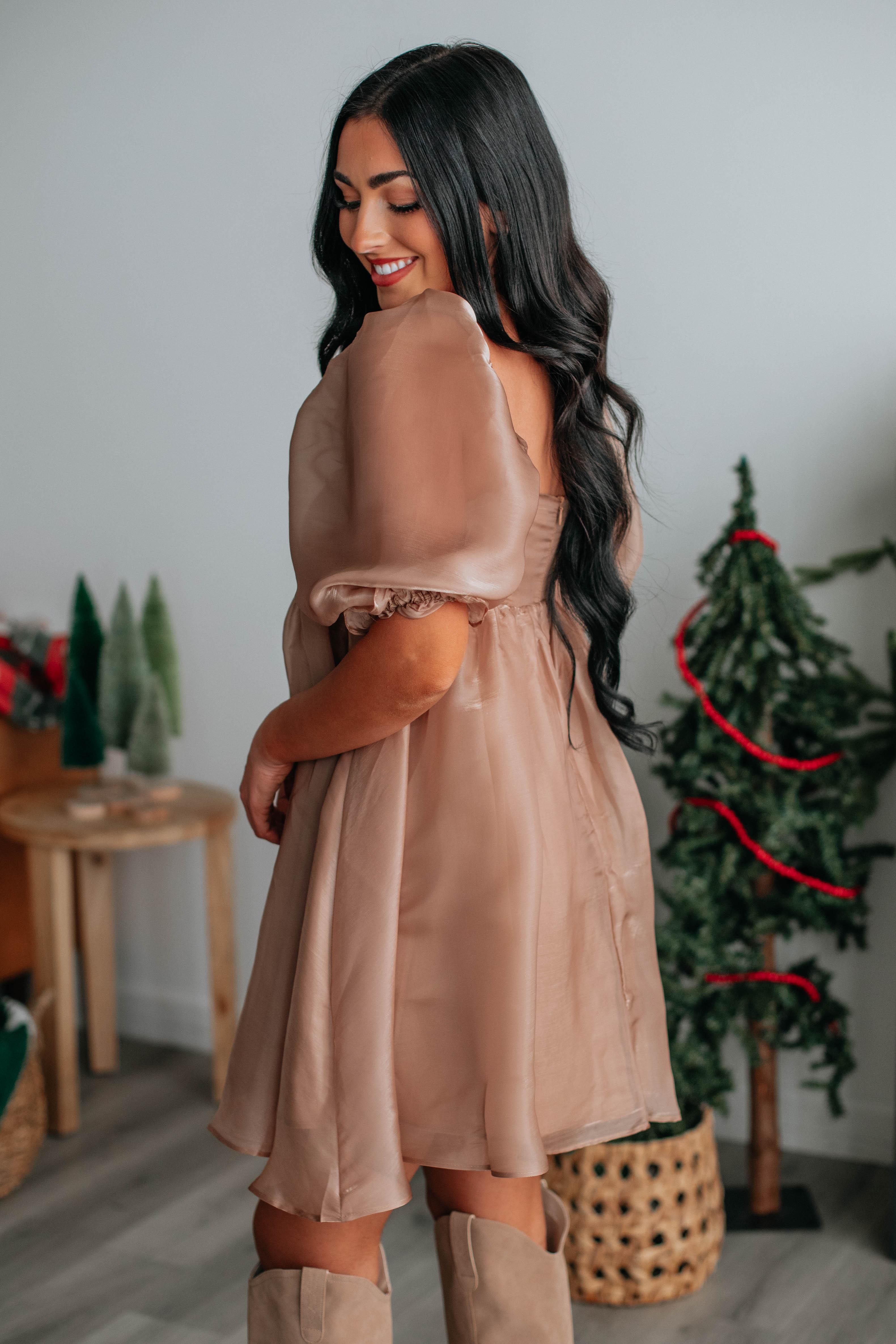 Raya Babydoll Dress - Gold sold by Wild Oak Boutique product image thumbnail 4