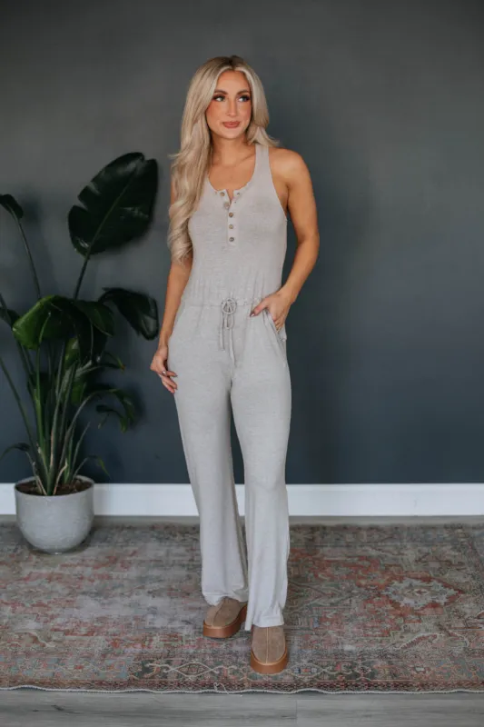 Get Comfy Jumpsuit - Mocha sold by Wild Oak Boutique