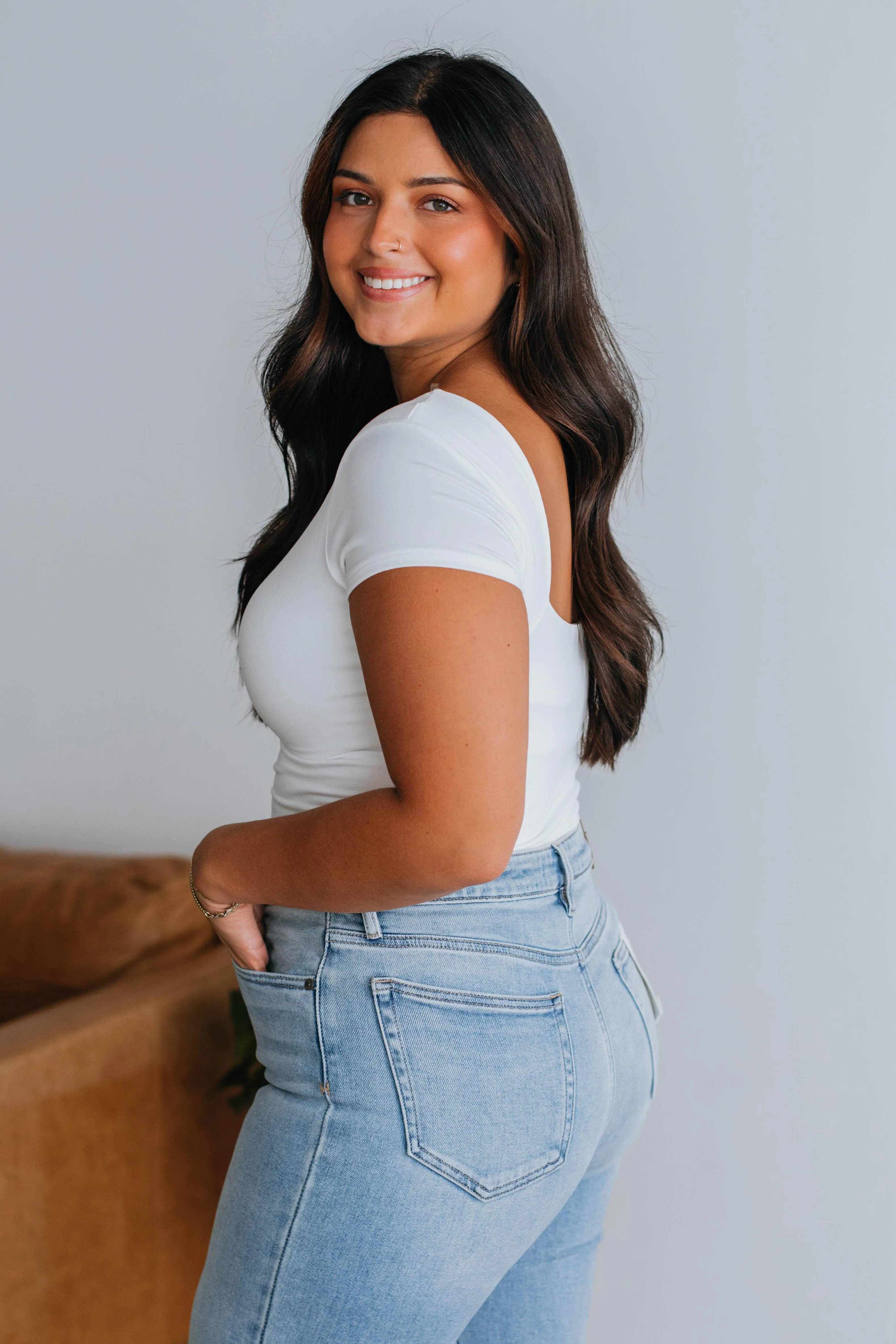 Jayla Basic Top - Ivory sold by Wild Oak Boutique product image thumbnail 5