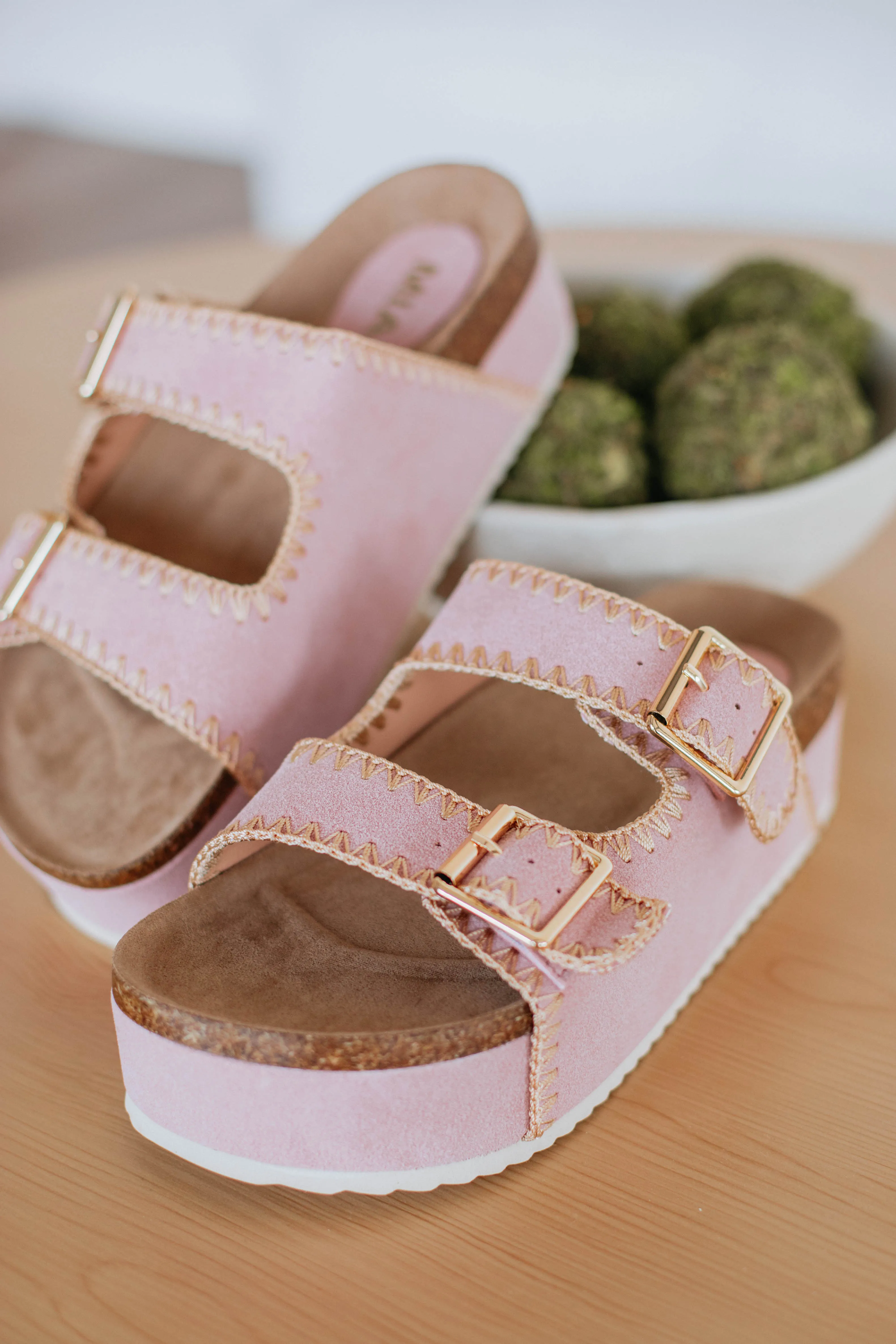 Diva Behavior Platform Sandals - Blush sold by Wild Oak Boutique