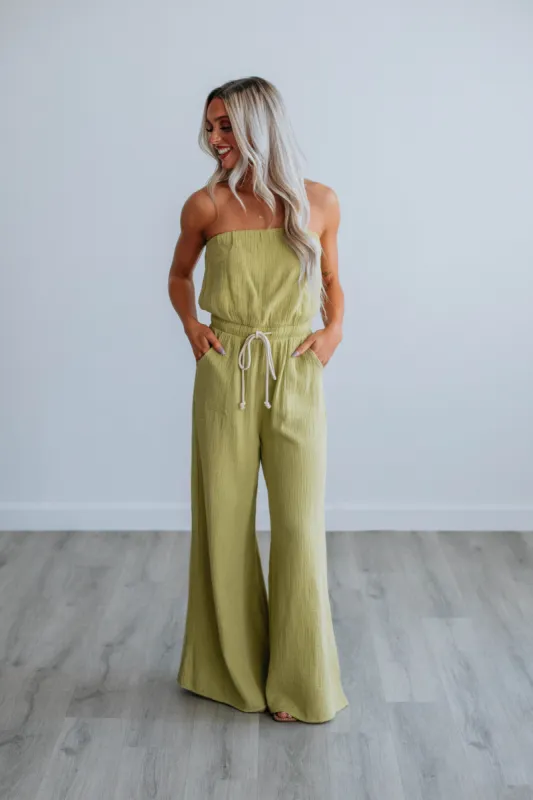 Zirena Jumpsuit - Lime sold by Wild Oak Boutique