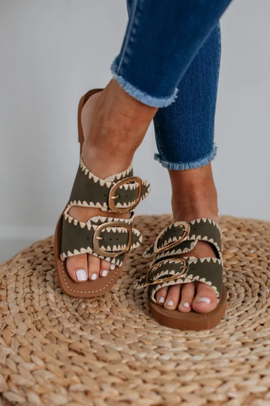 Going My Way Sandals - Olive made by Wild Oak Boutique
