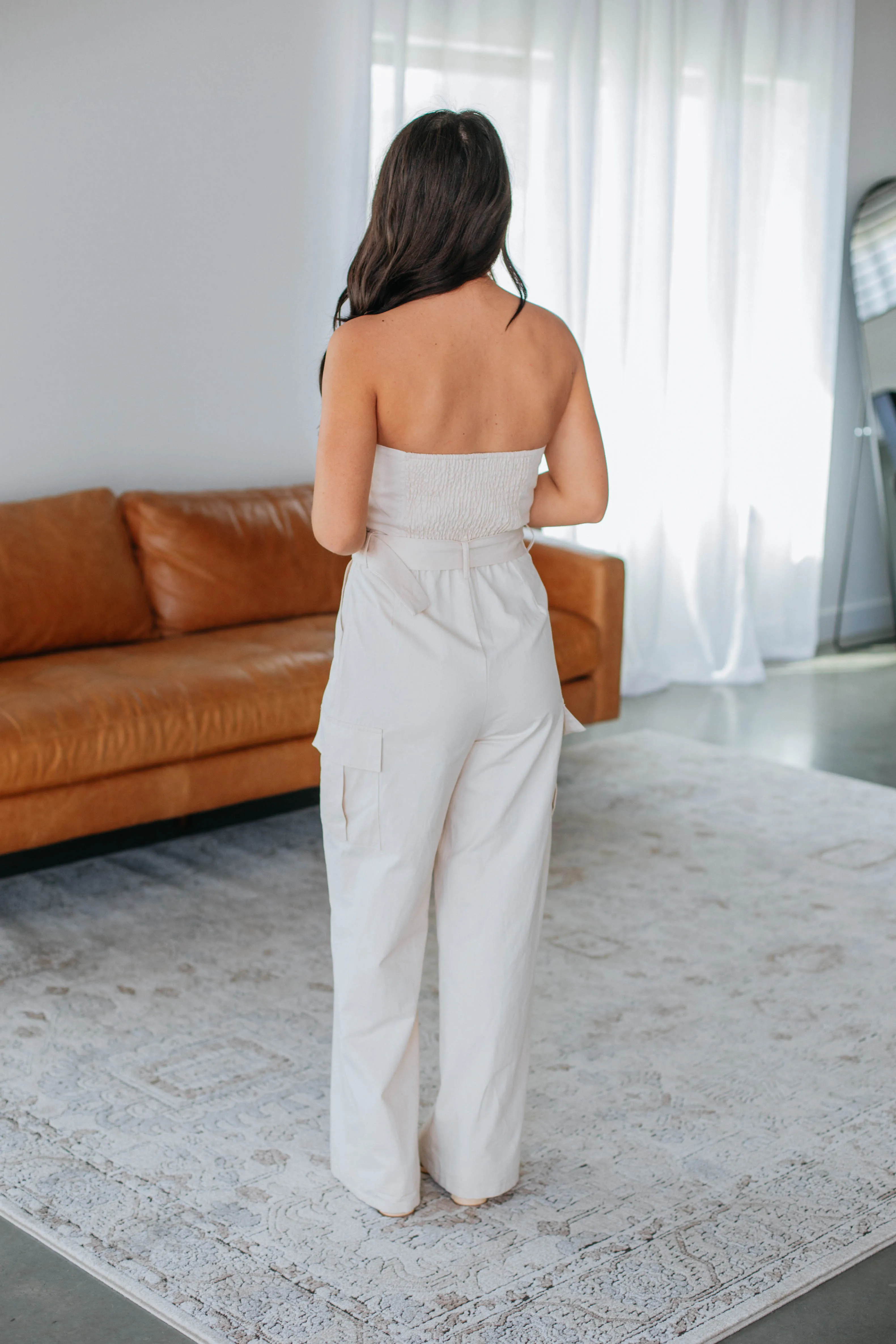 Jesa Cargo Jumpsuit - Cream sold by Wild Oak Boutique product image thumbnail 5