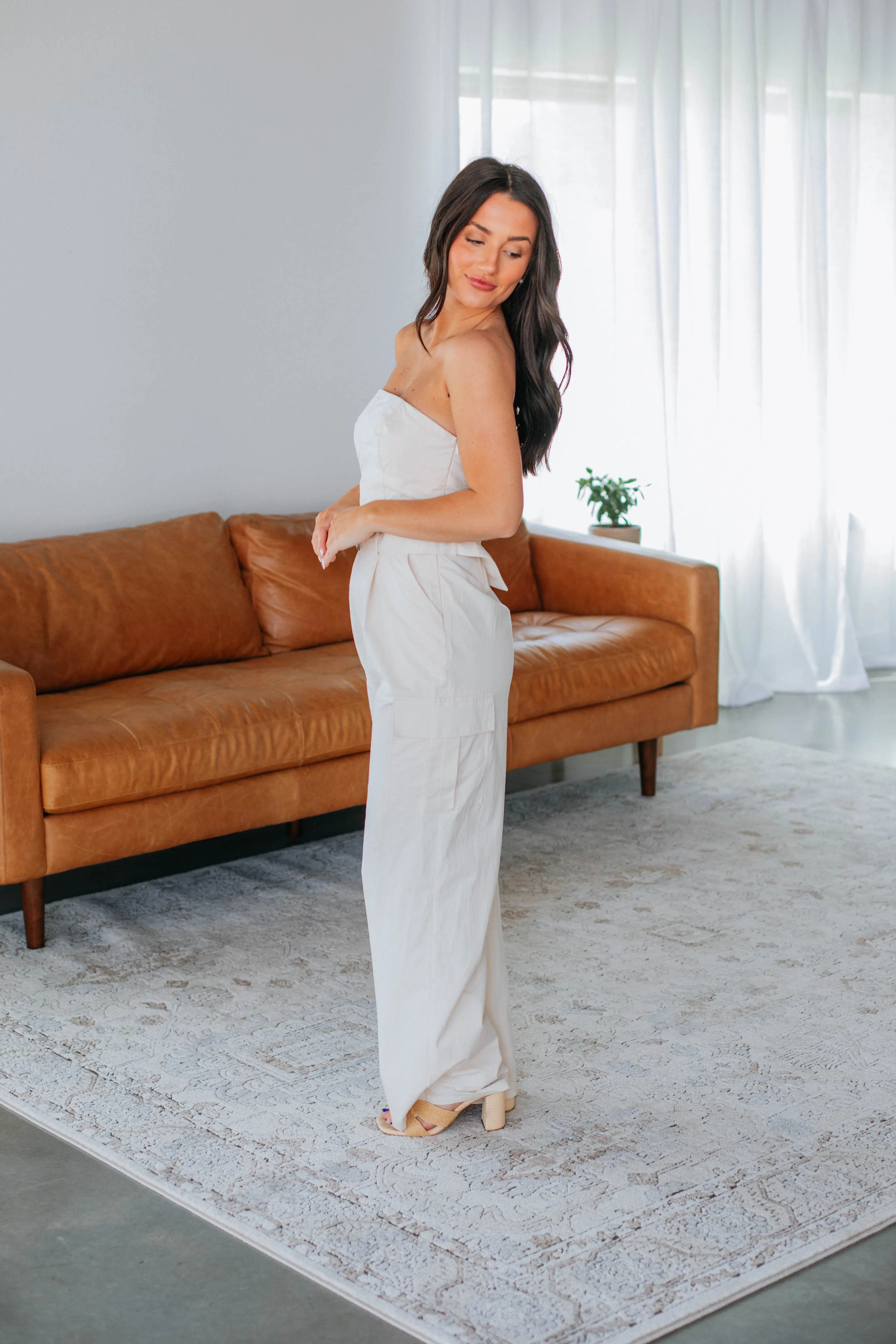 Jesa Cargo Jumpsuit - Cream sold by Wild Oak Boutique product image thumbnail 2