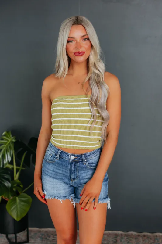 Zurie Striped Top - Avocado sold by Wild Oak Boutique