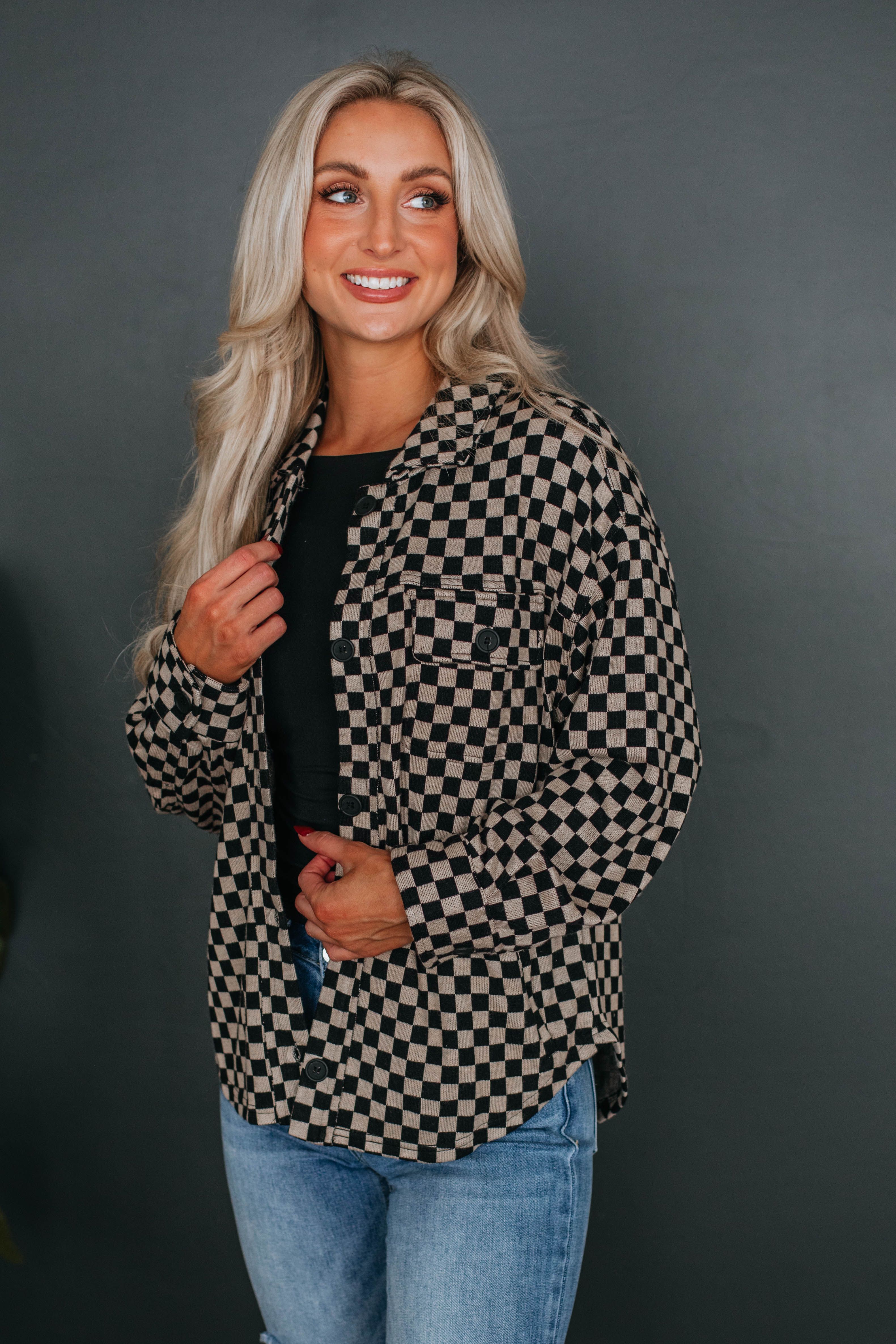 Winona Checkered Shacket sold by Wild Oak Boutique product image thumbnail 3