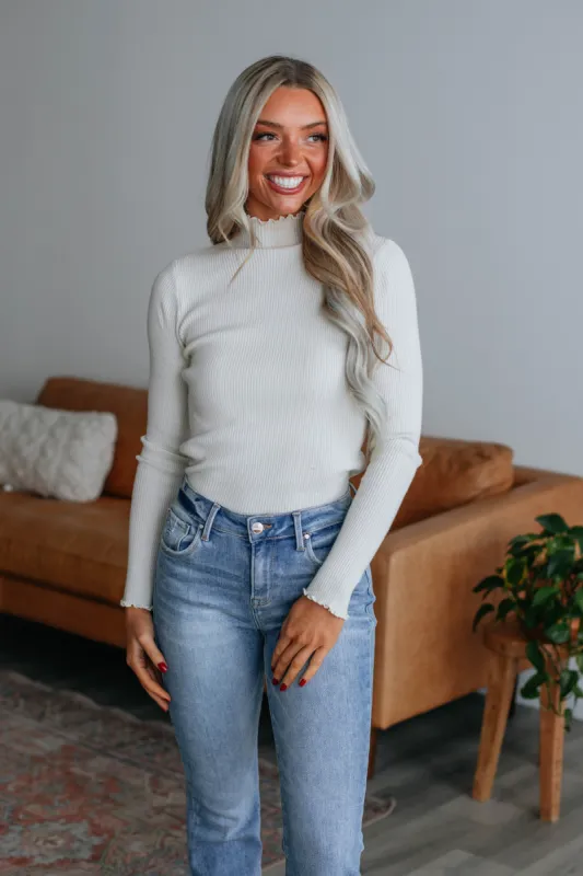 Elise Ribbed Top - Oat sold by Wild Oak Boutique