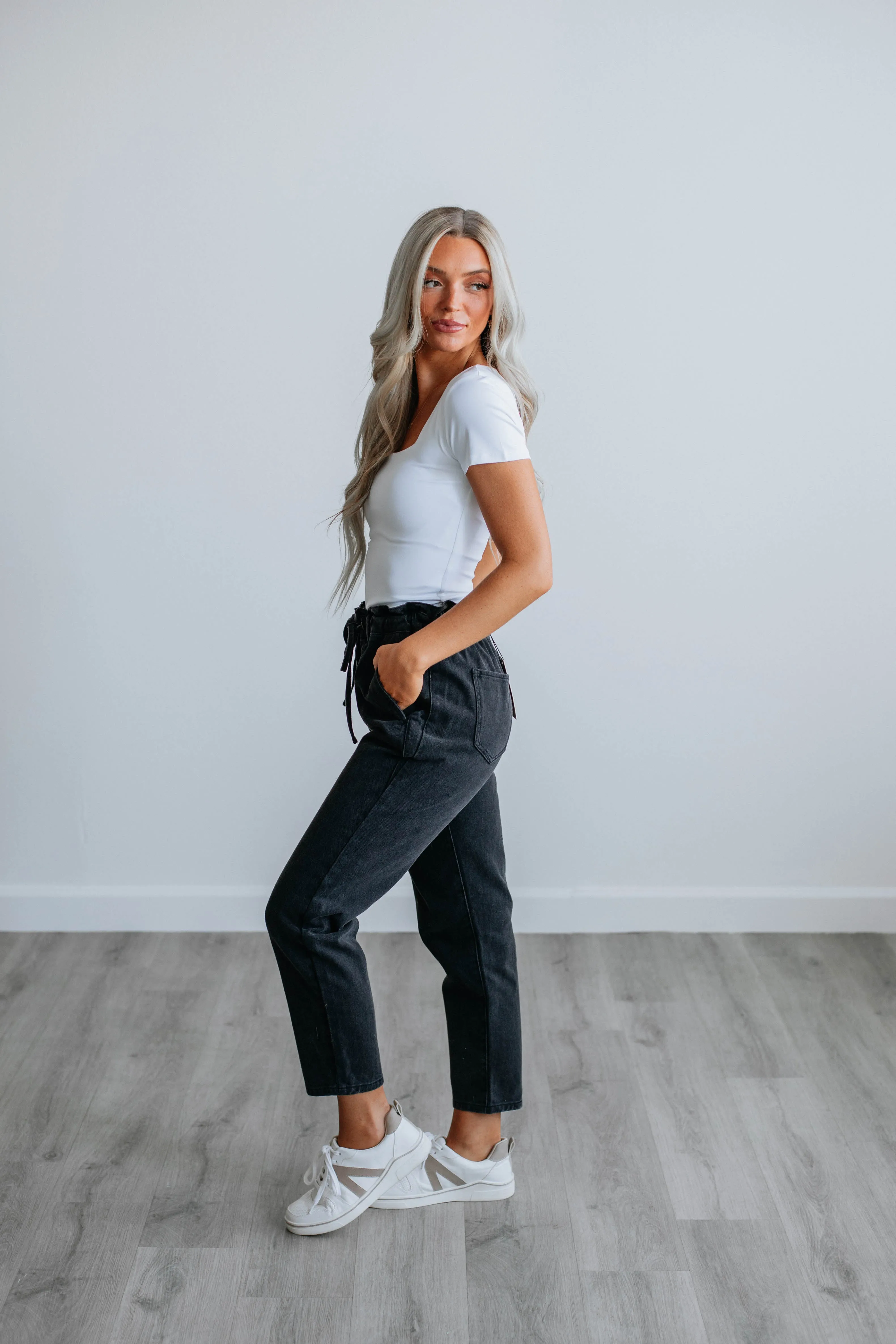 Evolet Paperbag Pants - Black sold by Wild Oak Boutique product image thumbnail 2