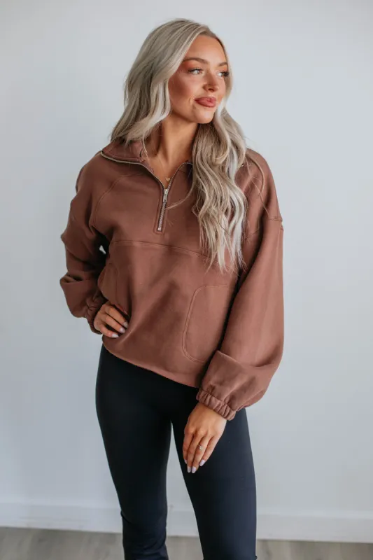 Zealand Pullover - Chocolate sold by Wild Oak Boutique