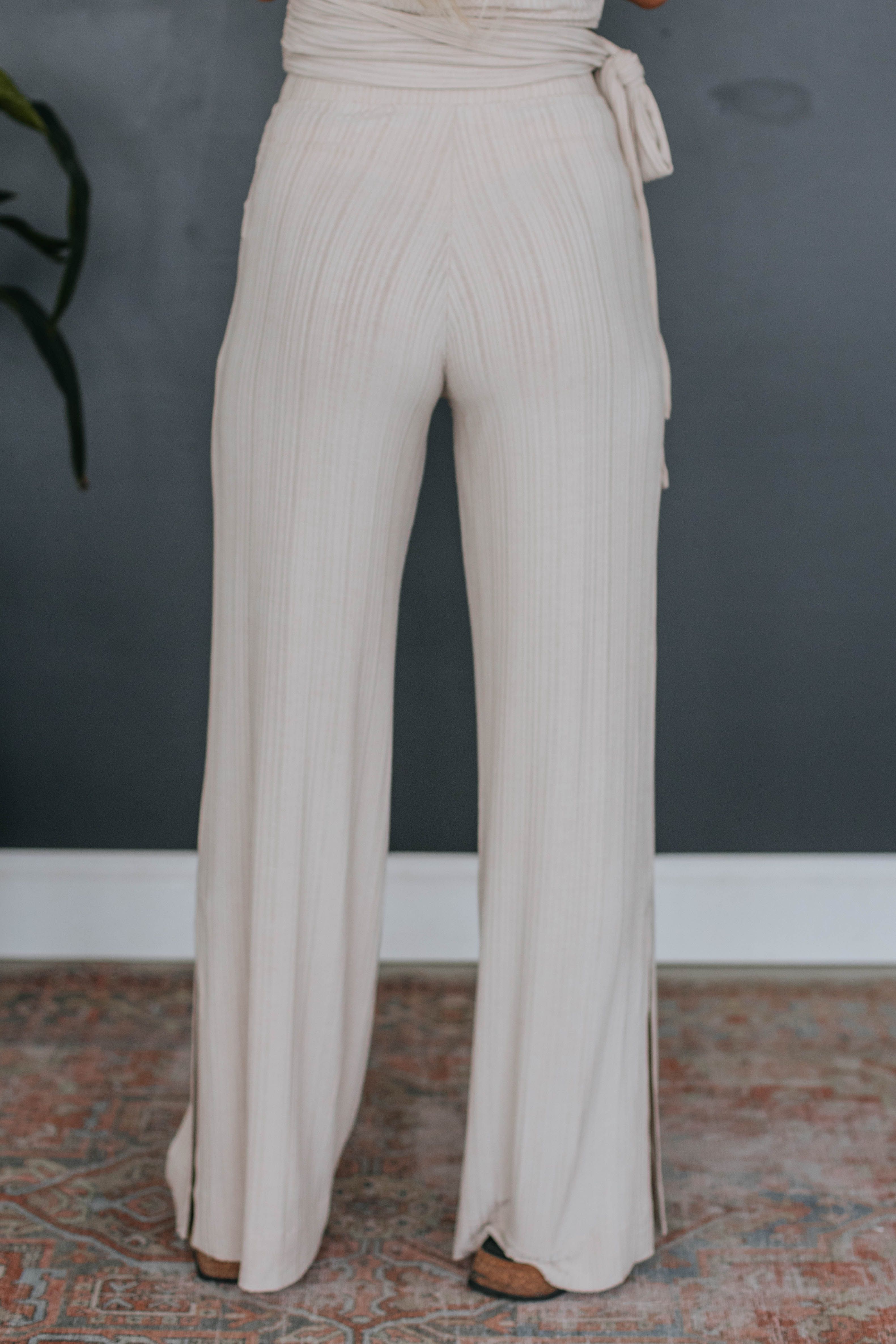 Halia Ribbed Pants - Natural sold by Wild Oak Boutique product image thumbnail 4