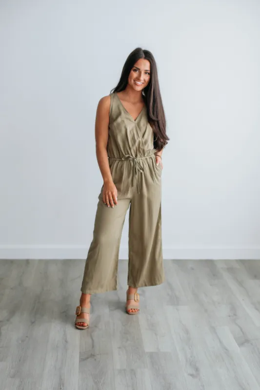 Keren Jumpsuit - Light Olive sold by Wild Oak Boutique