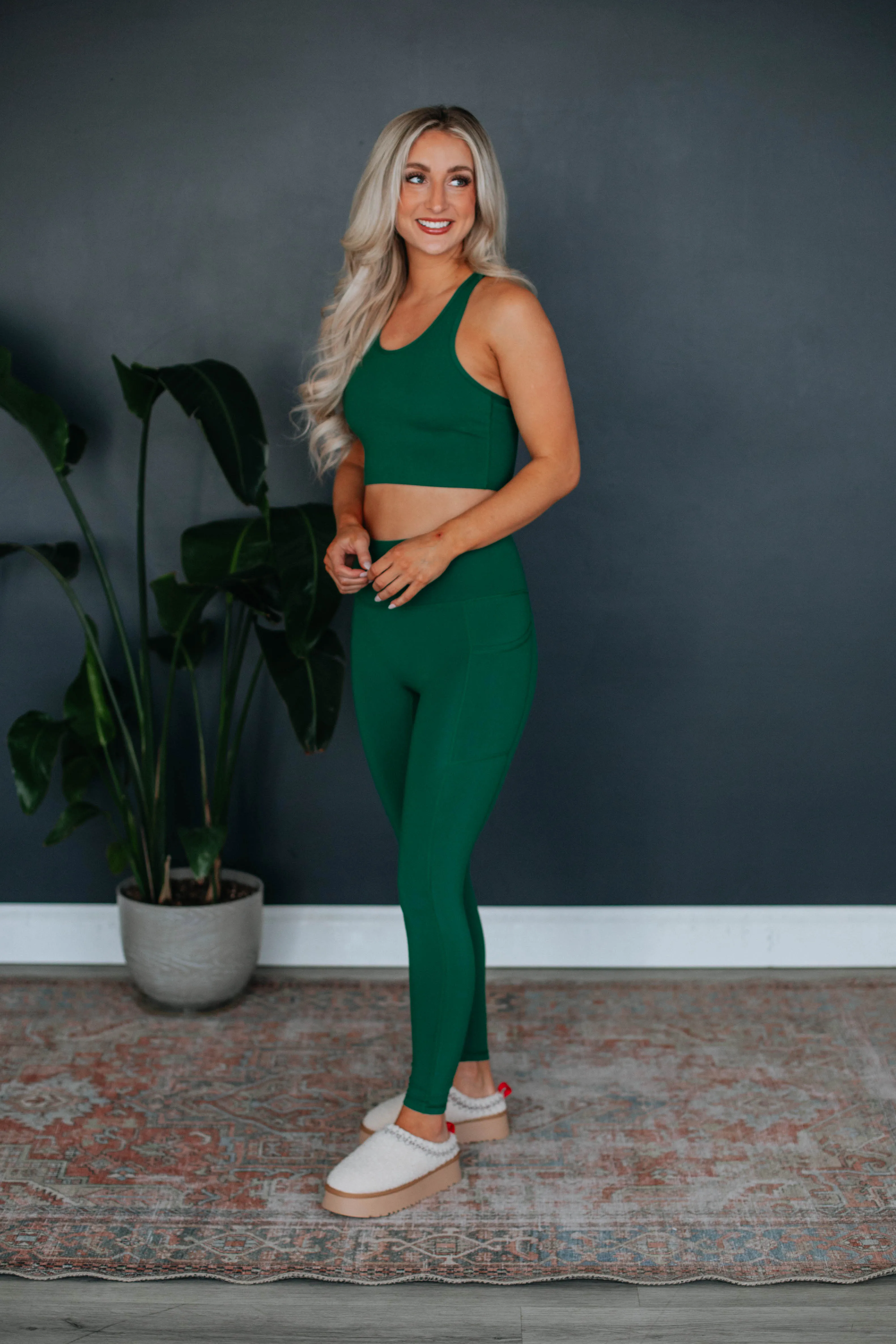 Astoria Active Leggings - Hunter Green sold by Wild Oak Boutique product image thumbnail 3