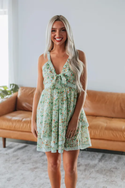 In Full Bloom Dress - Sage sold by Wild Oak Boutique