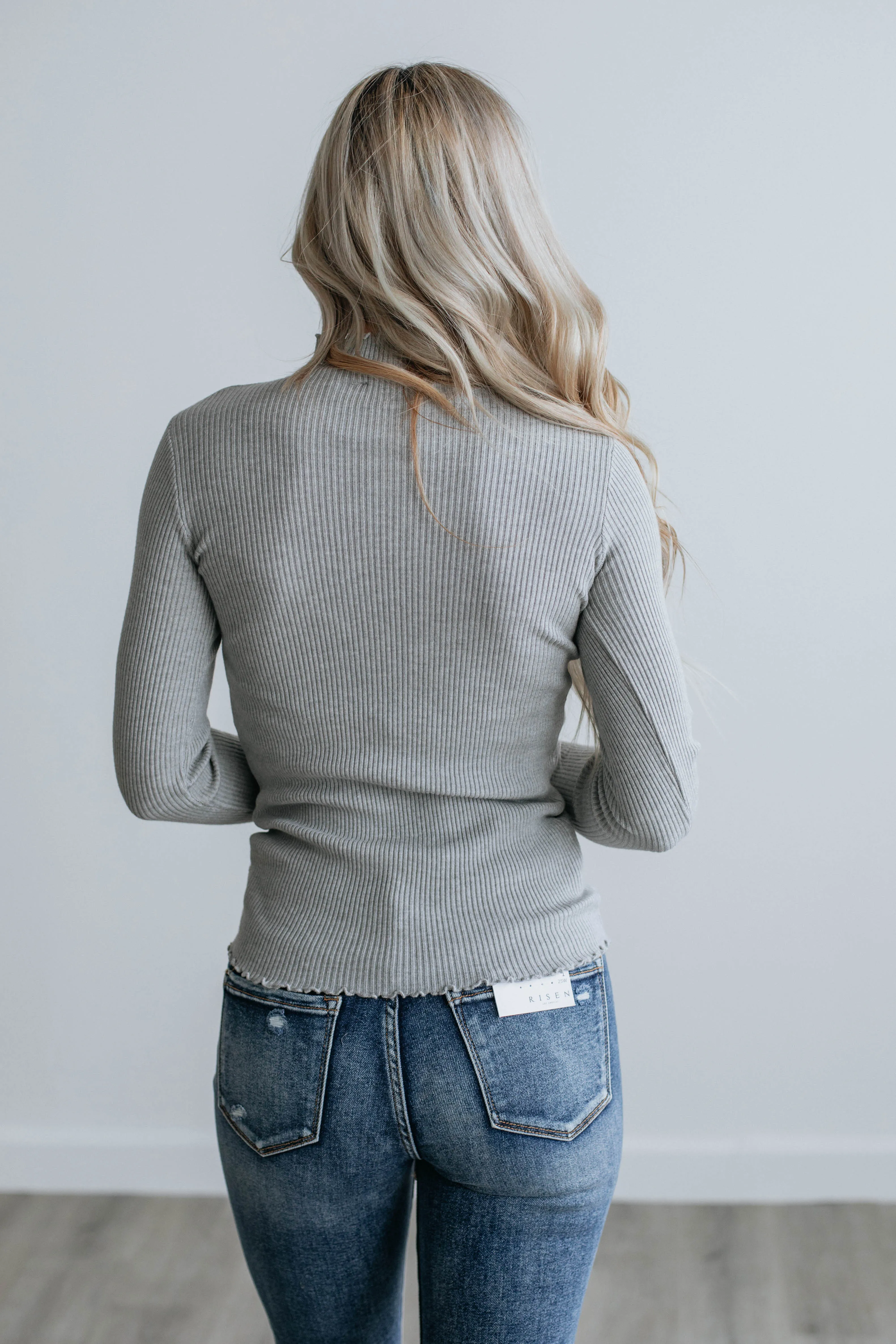 Elise Ribbed Top - Heather Grey sold by Wild Oak Boutique product image thumbnail 5