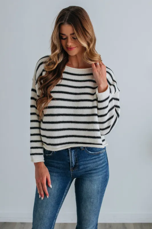 Leila Striped Sweater sold by Wild Oak Boutique