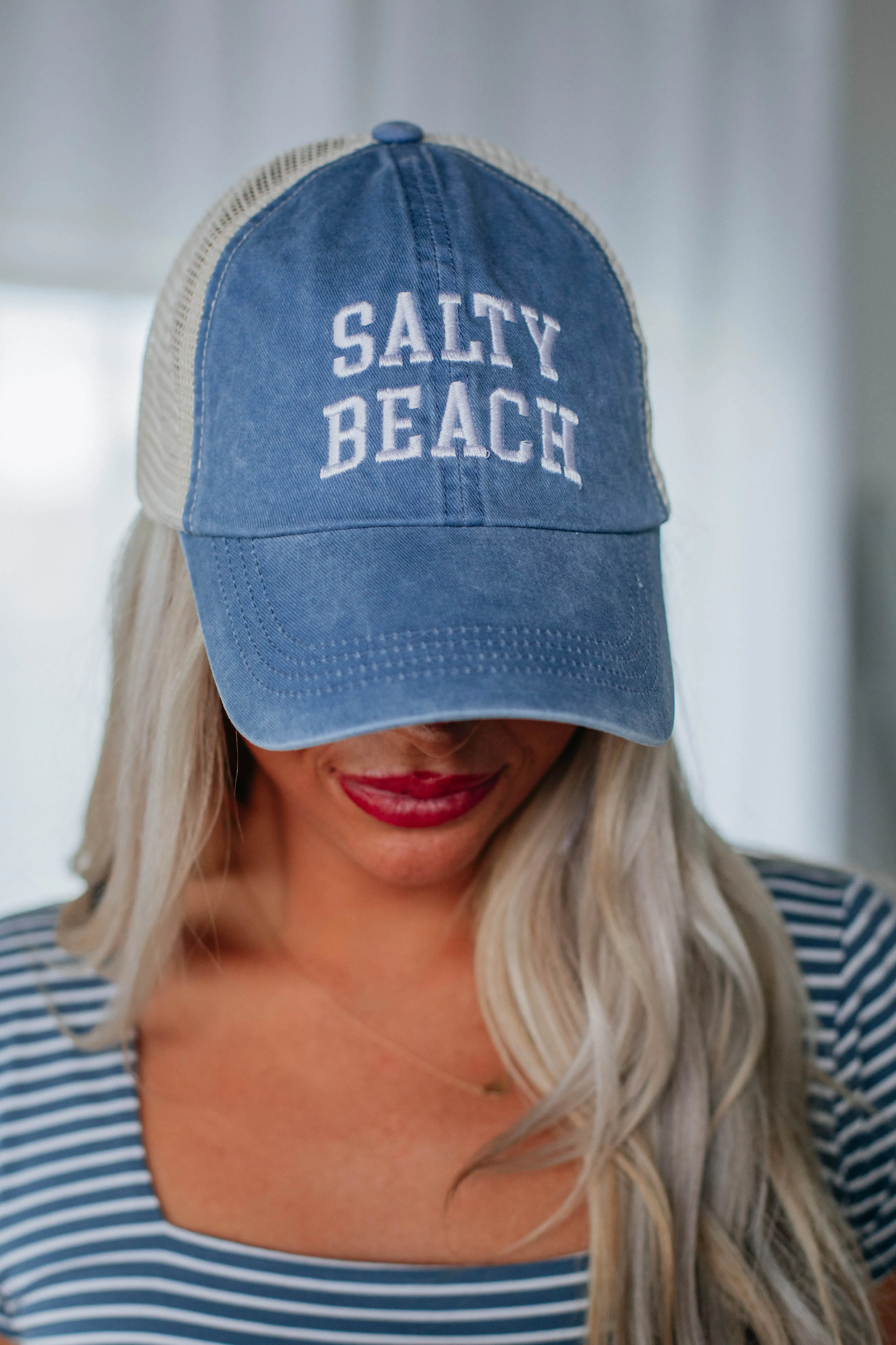 Salty Beach Baseball Cap - Denim Blue sold by Wild Oak Boutique product image thumbnail 2