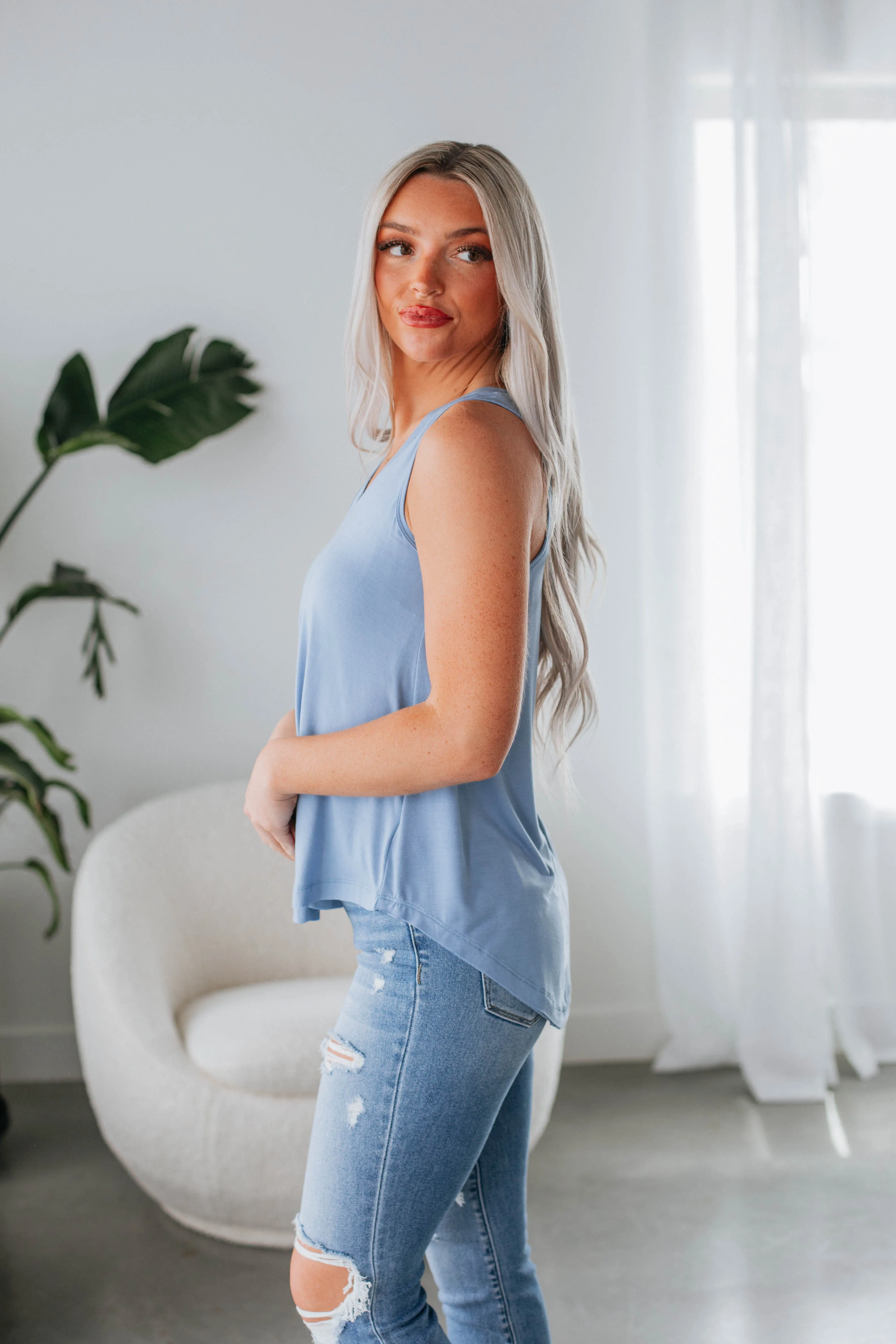 Teyana Tank - Periwinkle sold by Wild Oak Boutique product image thumbnail 3
