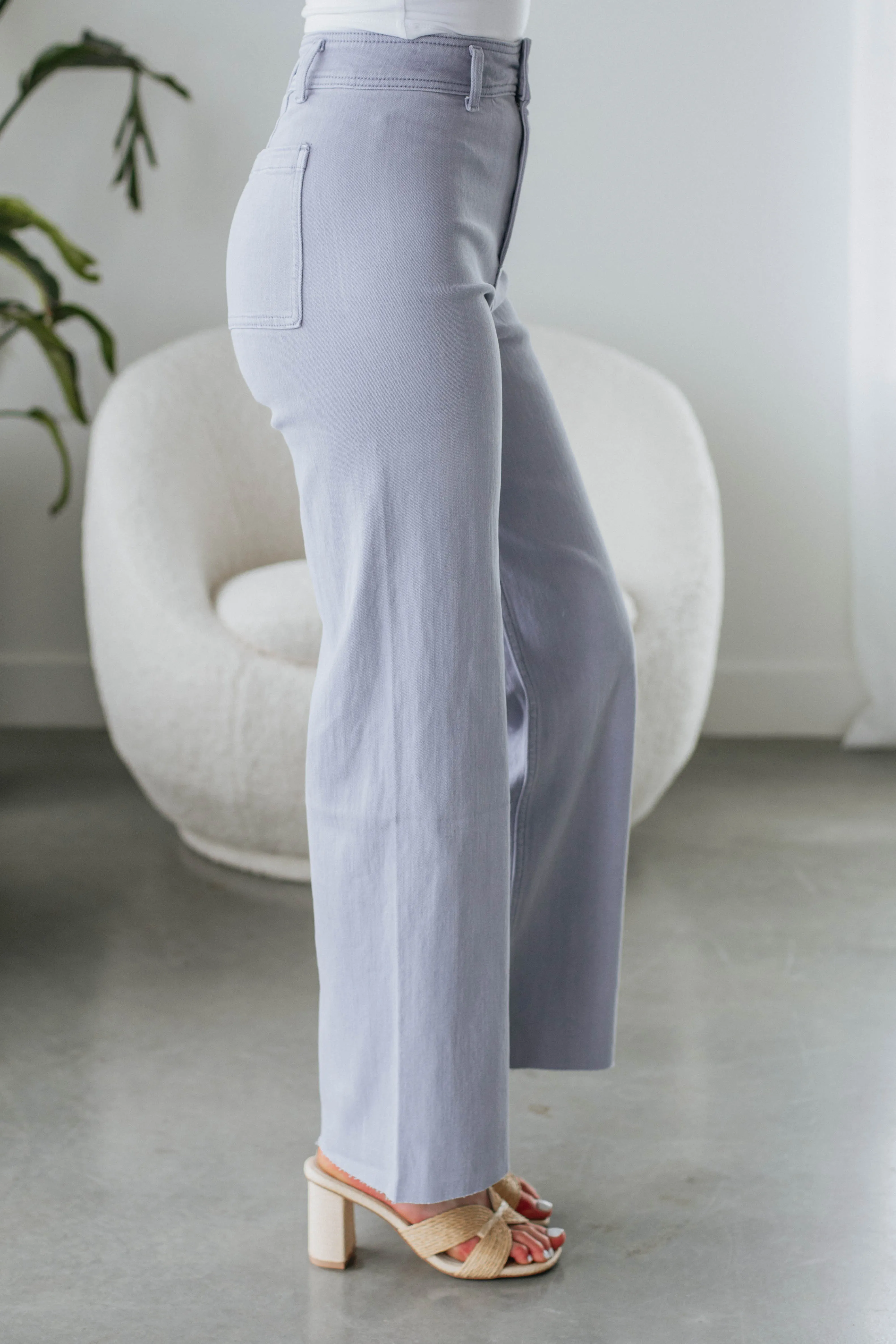 Linsley Wide Leg Pants - Dove sold by Wild Oak Boutique product image thumbnail 5