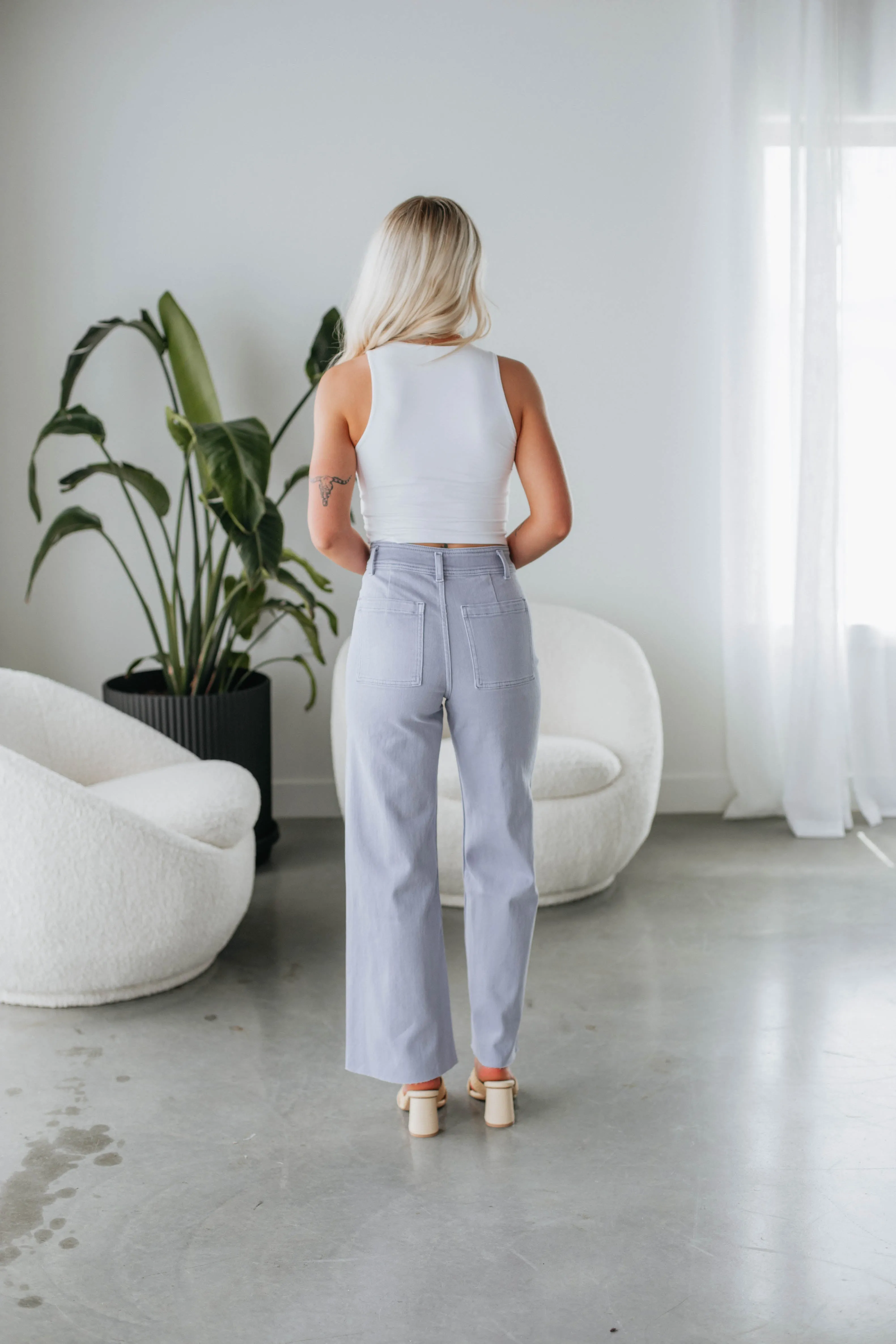 Linsley Wide Leg Pants - Dove sold by Wild Oak Boutique product image thumbnail 4