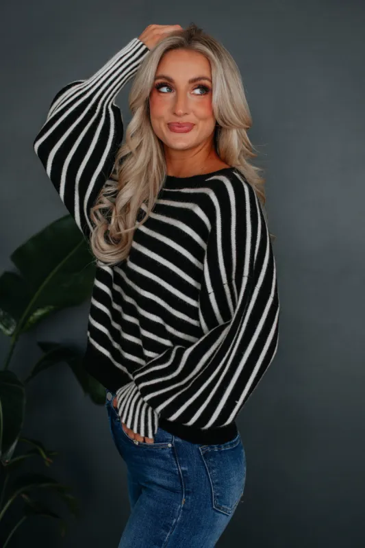 Elenora Striped Sweater sold by Wild Oak Boutique