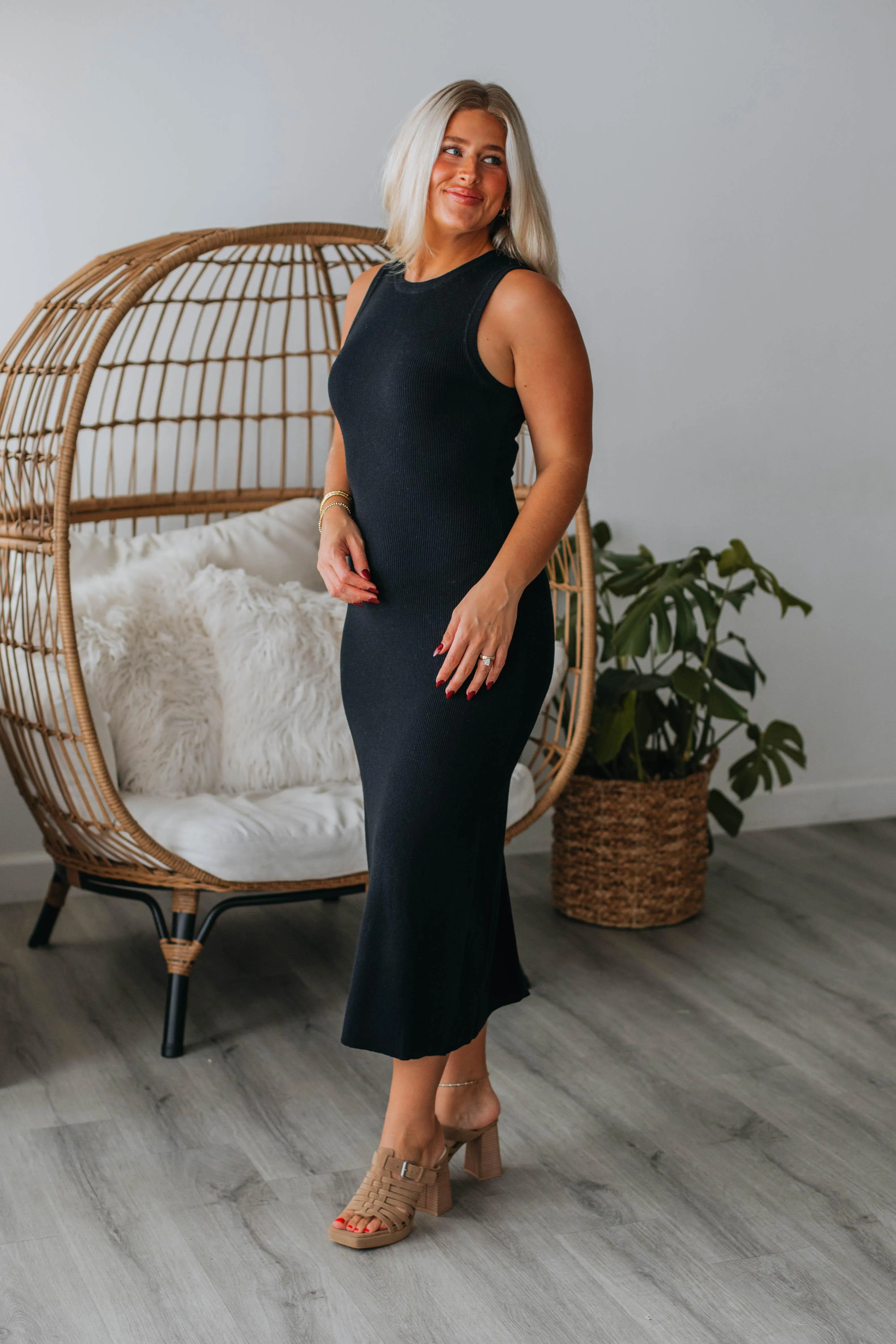 Coen Ribbed Dress - Black sold by Wild Oak Boutique product image thumbnail 2