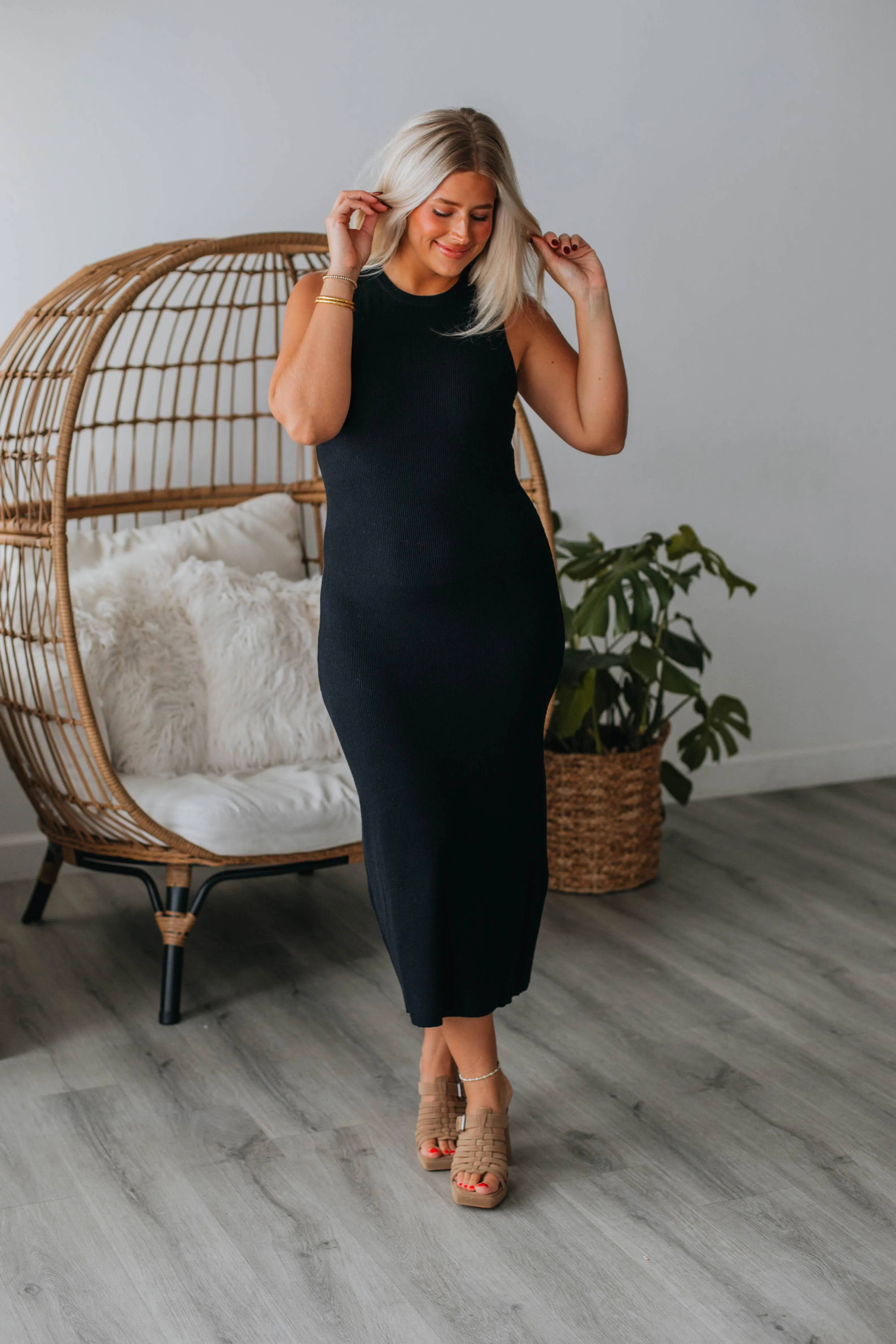 Coen Ribbed Dress - Black sold by Wild Oak Boutique product image thumbnail 3