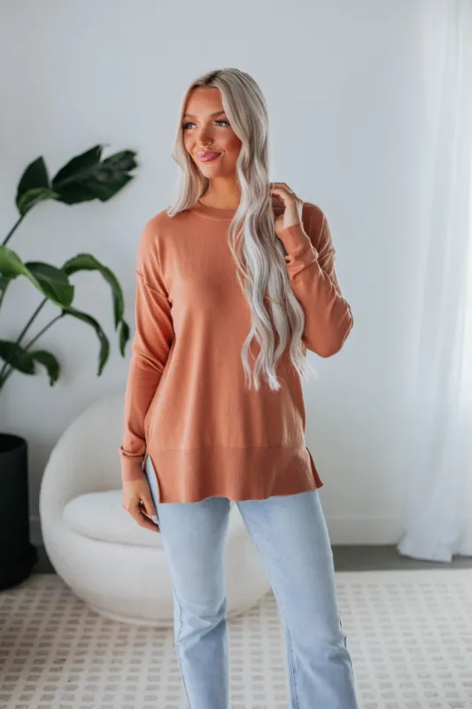 Kiersten Sweater - Terracotta sold by Wild Oak Boutique
