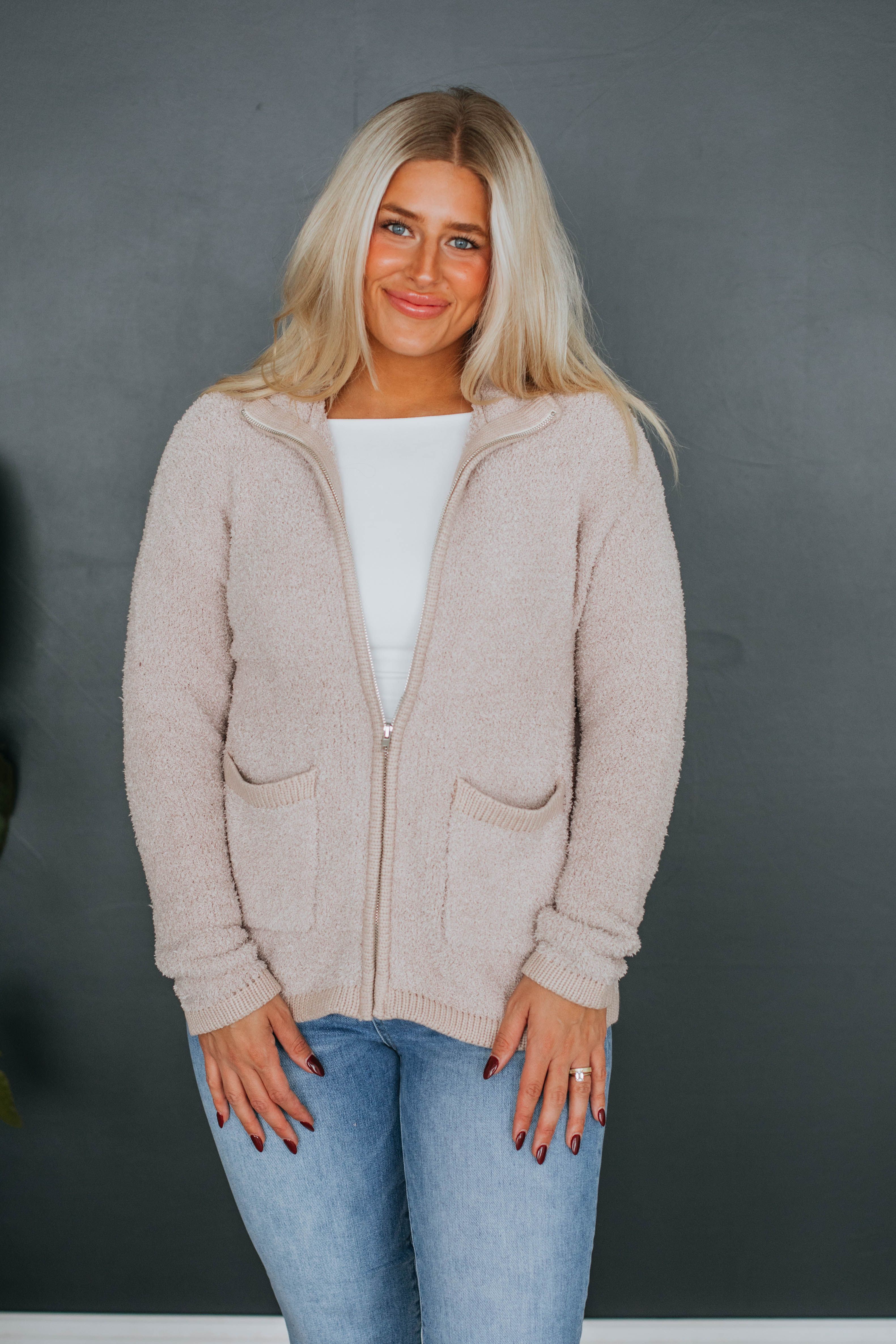 Reeva Sherpa Jacket - Taupe sold by Wild Oak Boutique product image thumbnail 2