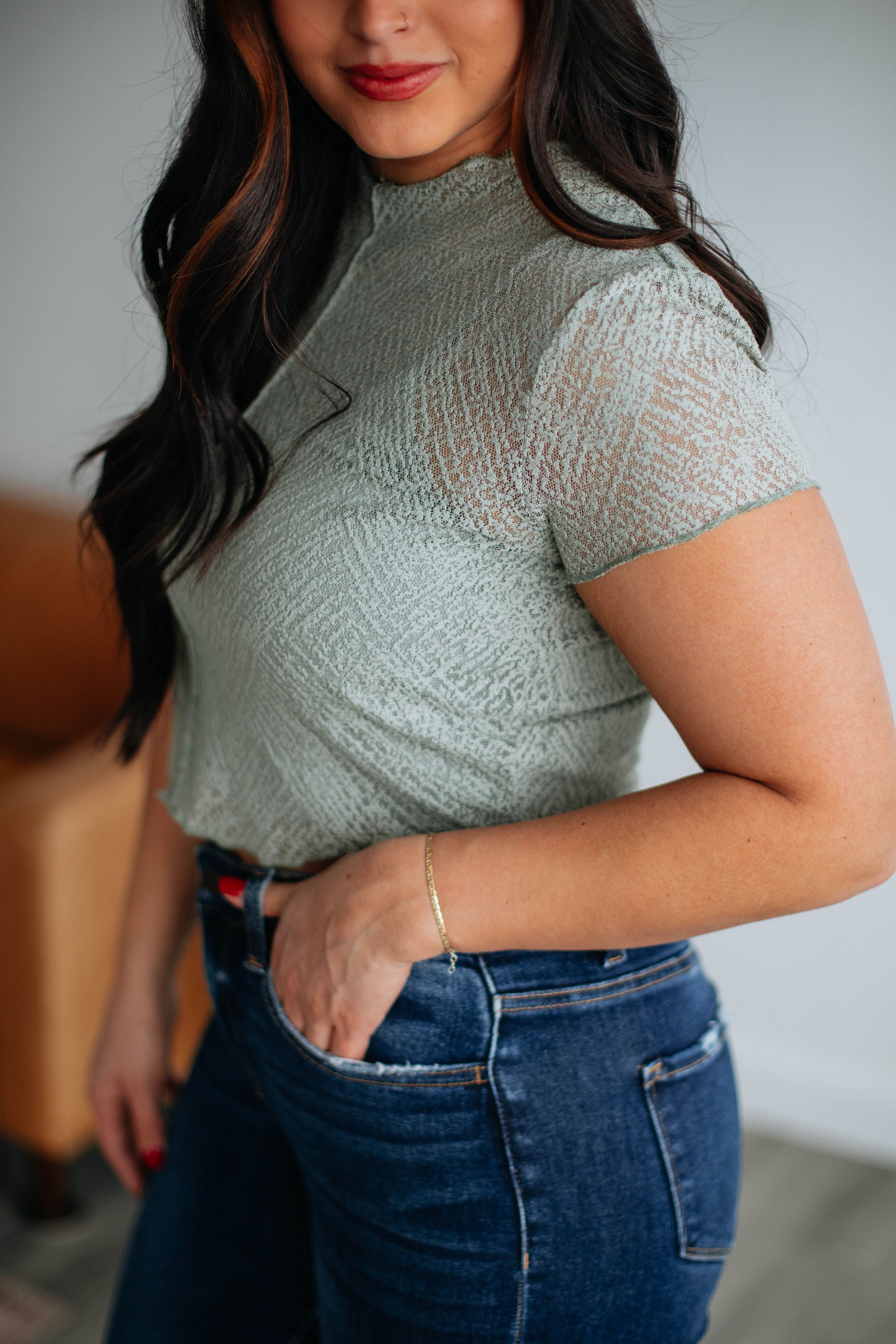 Gillian Lace Top sold by Wild Oak Boutique