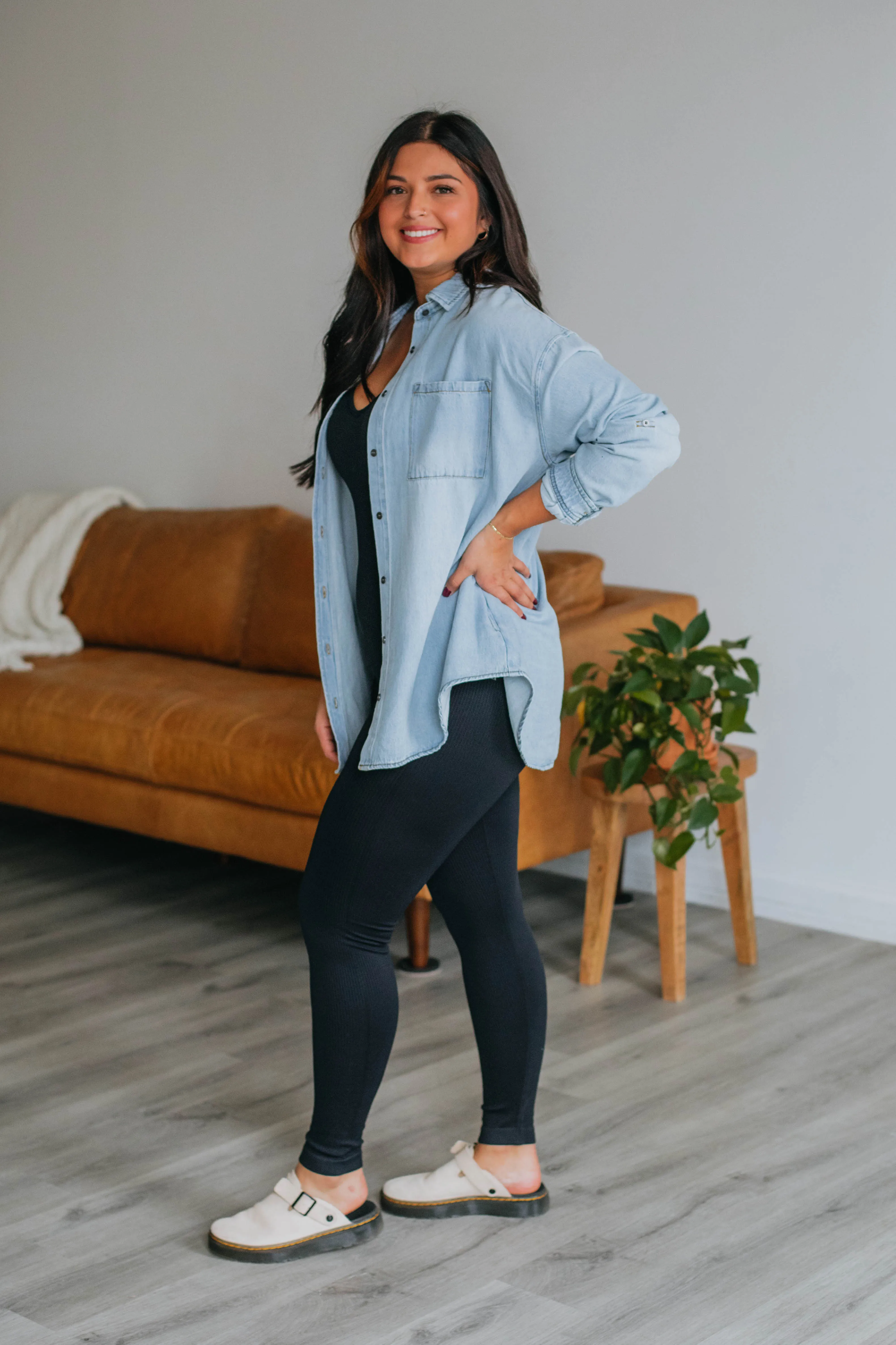 Florence Risen Denim Shacket sold by Wild Oak Boutique product image thumbnail 4