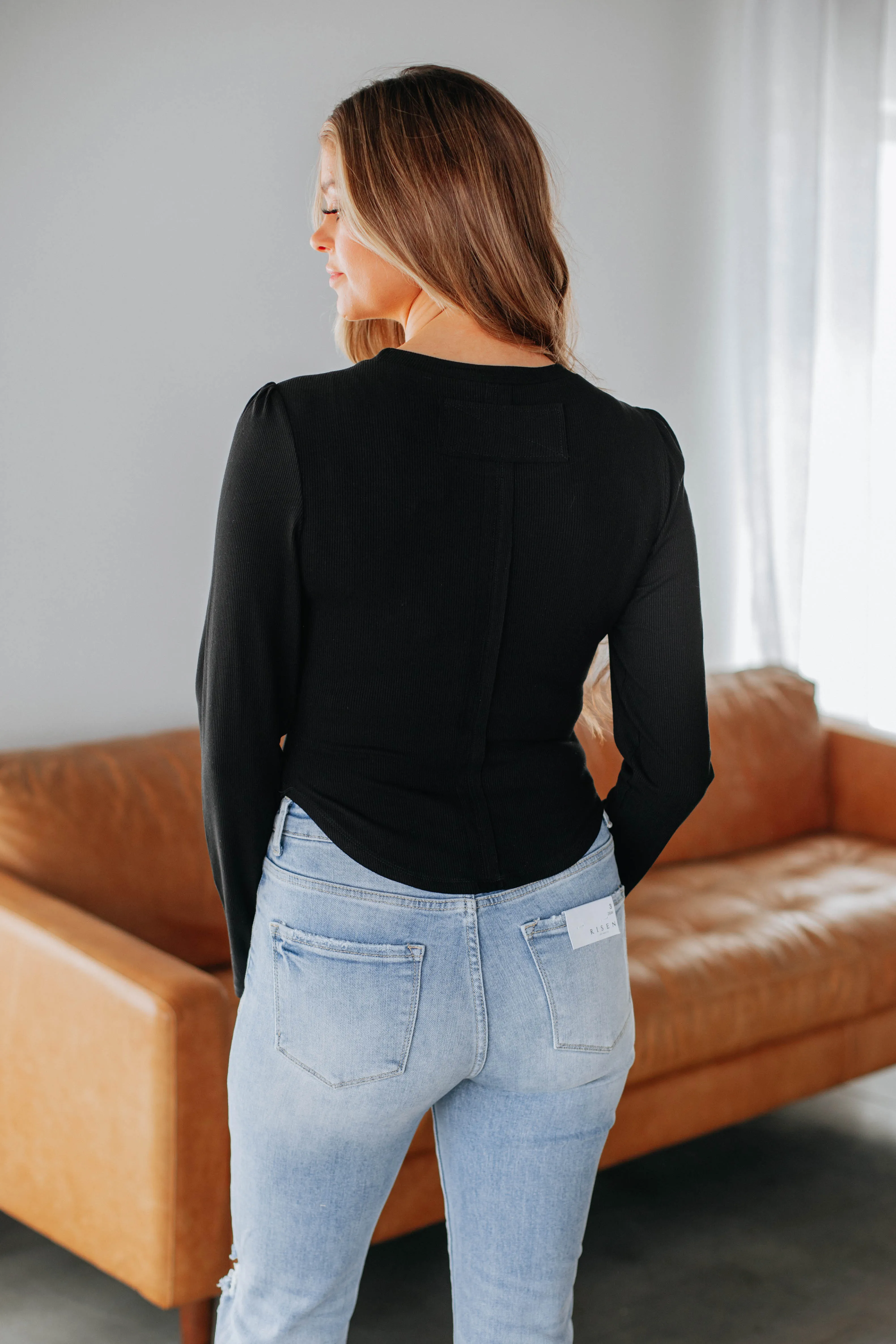 Freya Ribbed Top - Black sold by Wild Oak Boutique product image thumbnail 4