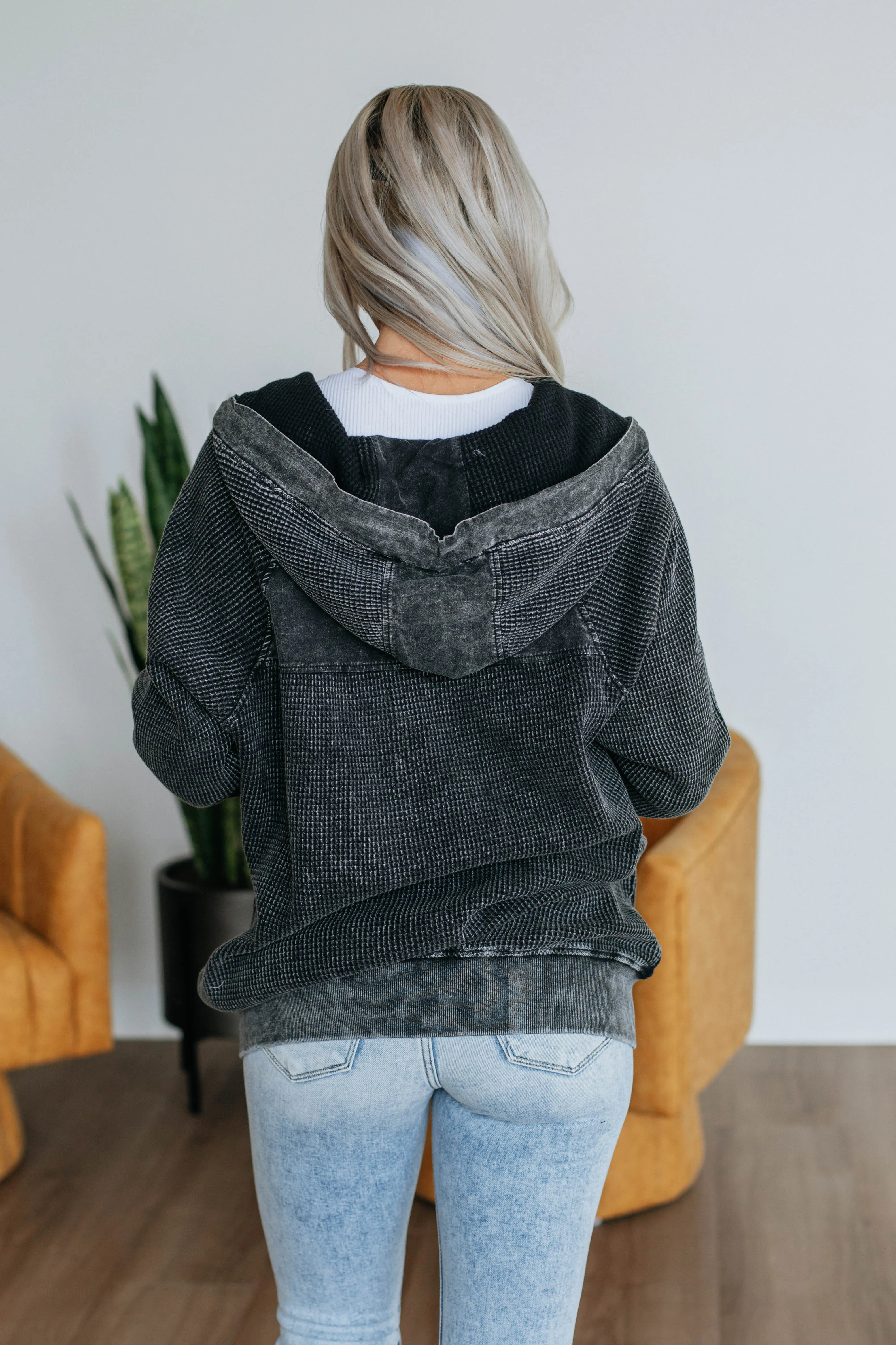 Leya Zip-Up Jacket - Vintage Black sold by Wild Oak Boutique product image thumbnail 5