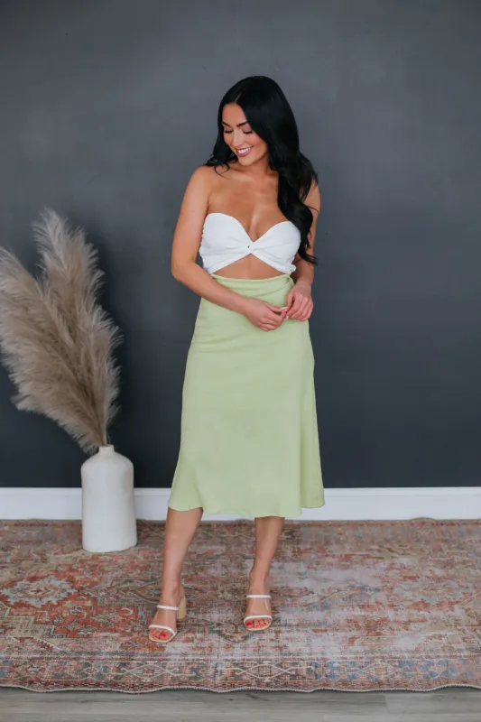 Alexandria Midi Dress - Lime sold by Wild Oak Boutique