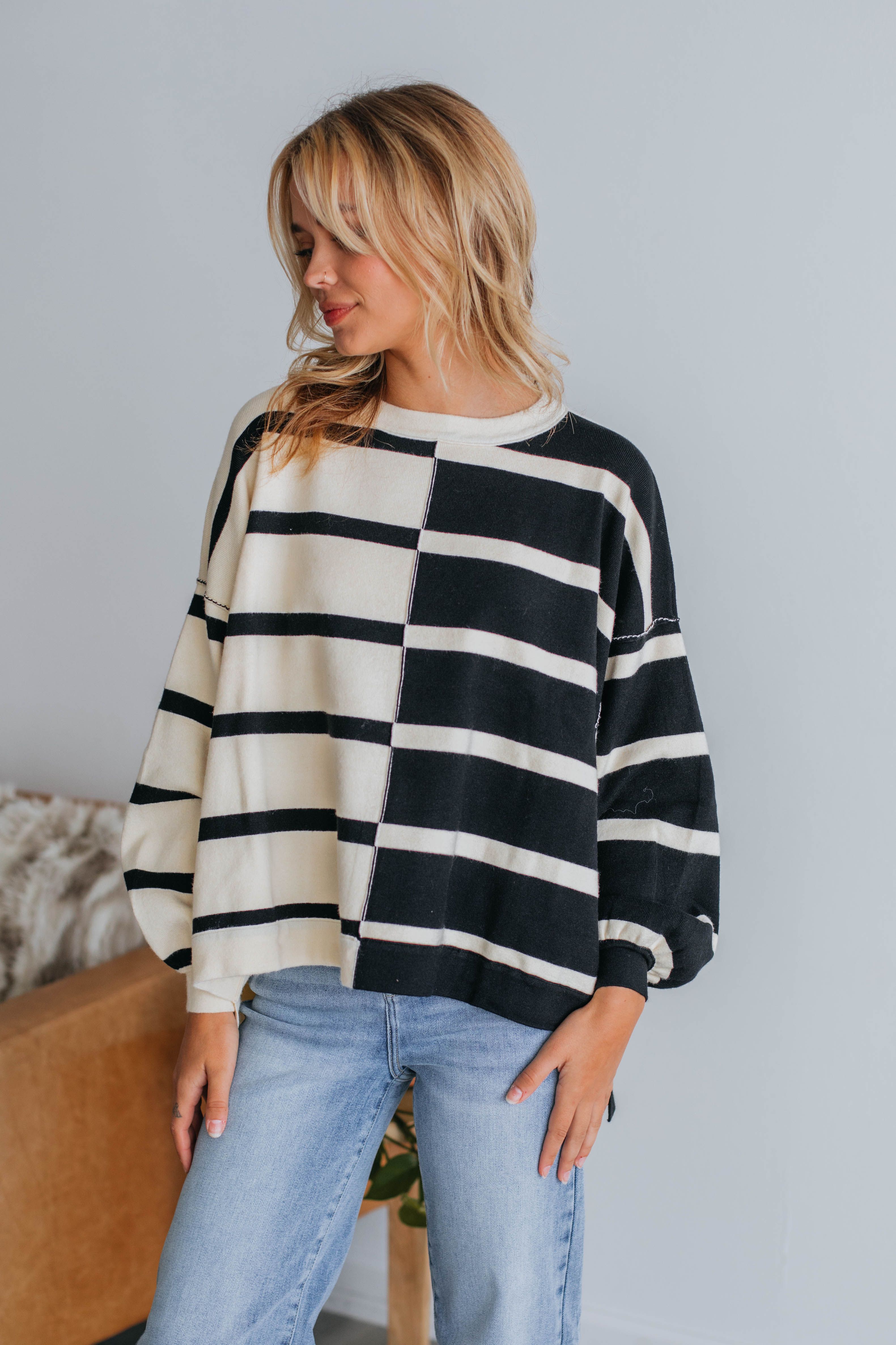 Marie Striped Sweater Top sold by Wild Oak Boutique product image thumbnail 5