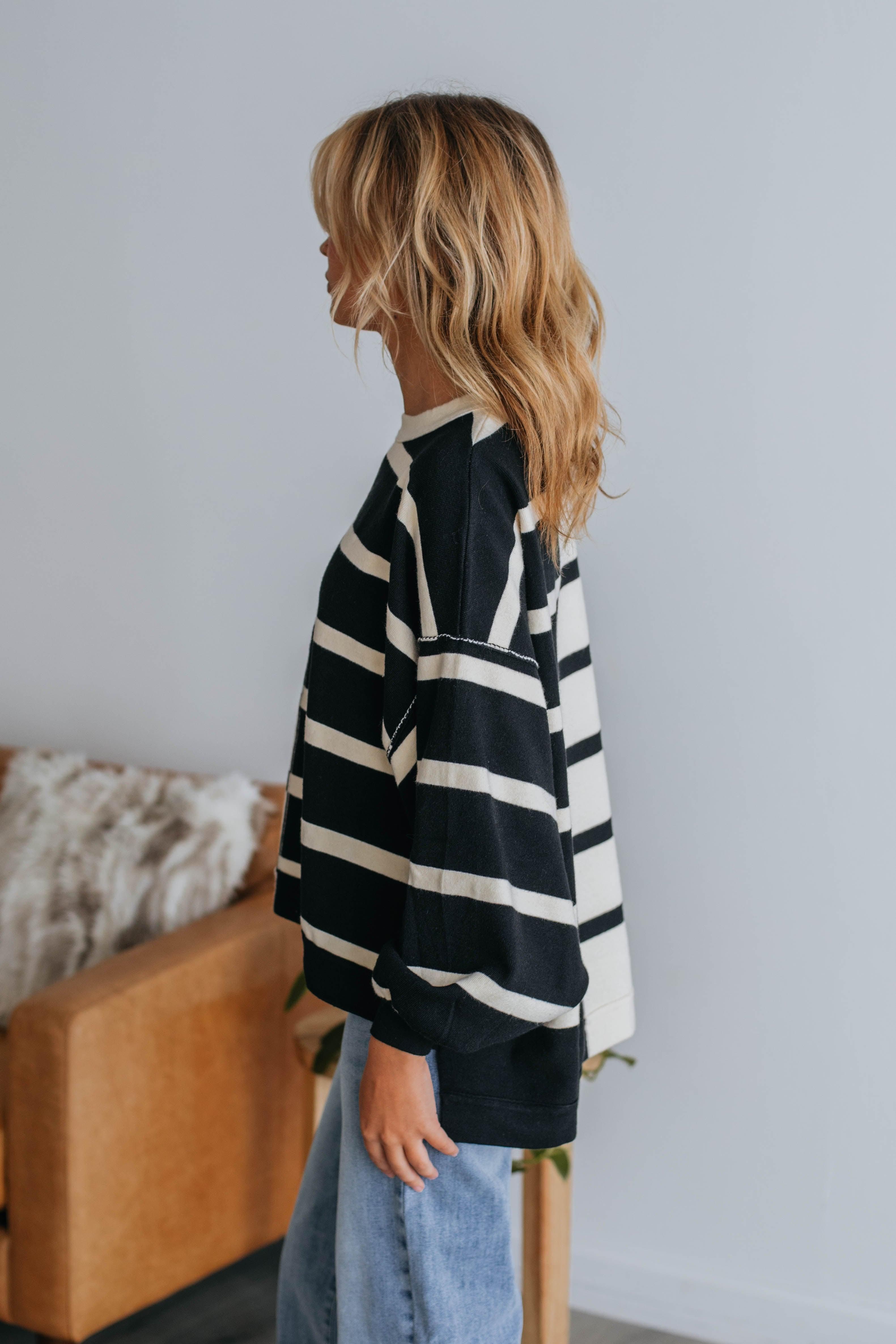 Marie Striped Sweater Top sold by Wild Oak Boutique product image thumbnail 3