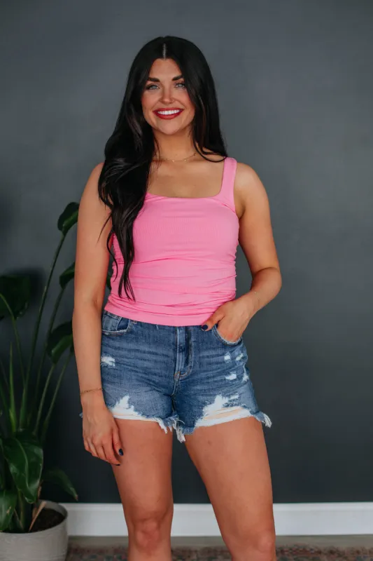Anise Ruched Tank - Bubblegum sold by Wild Oak Boutique