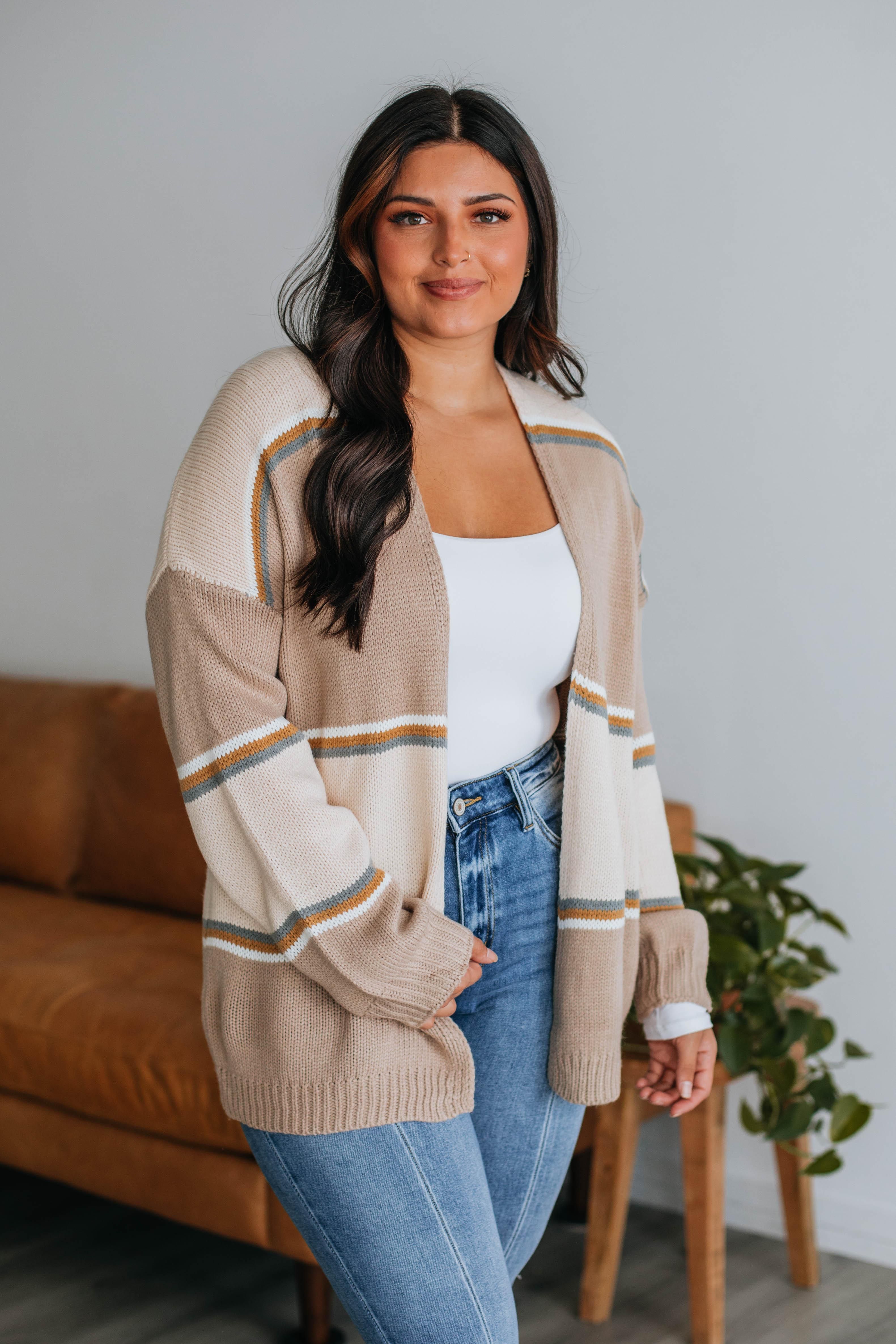 Marco Striped Cardigan sold by Wild Oak Boutique product image thumbnail 3