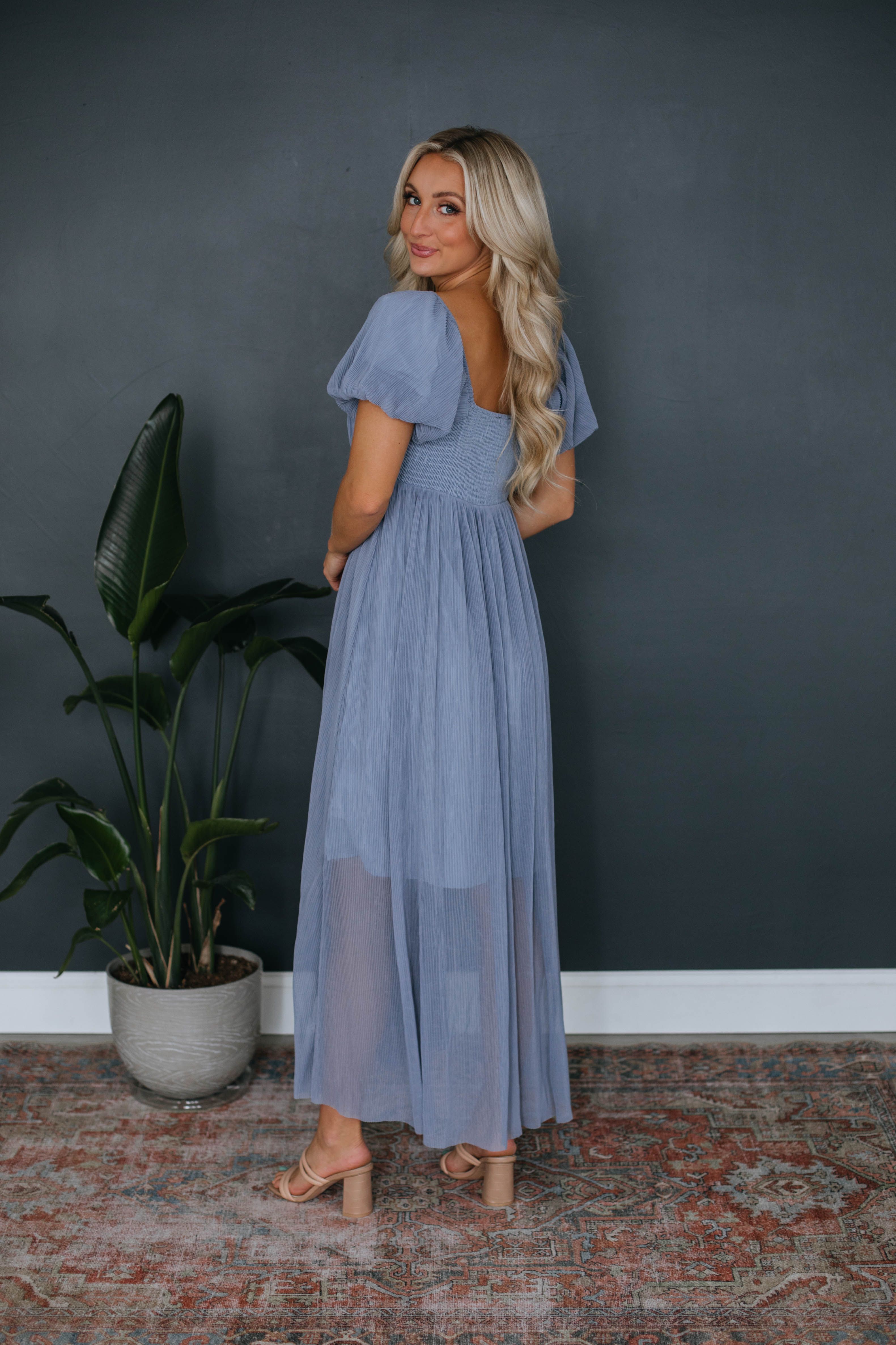 Leona Maxi Dress - Steel Blue sold by Wild Oak Boutique product image thumbnail 4