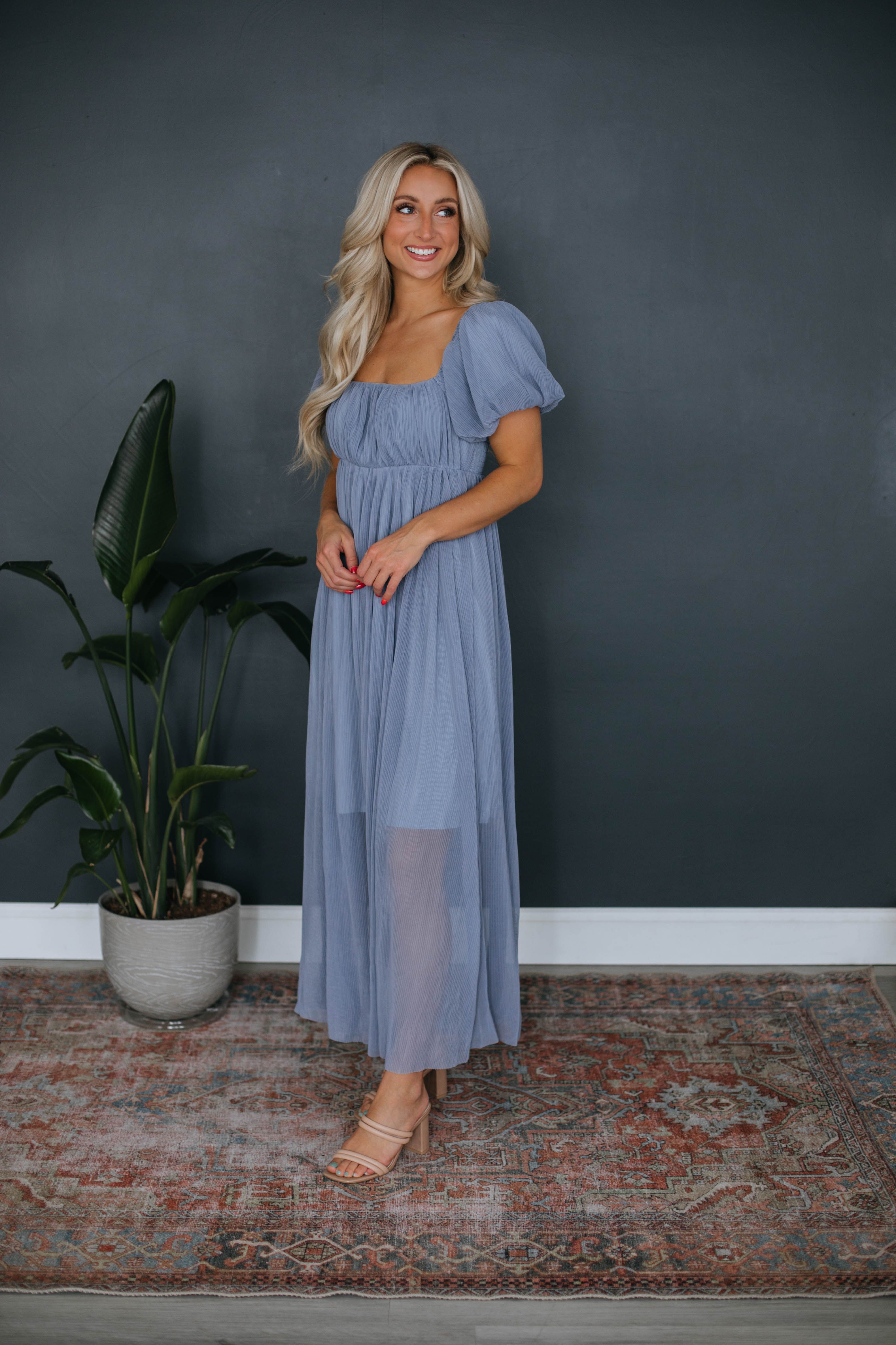 Leona Maxi Dress - Steel Blue sold by Wild Oak Boutique product image thumbnail 5