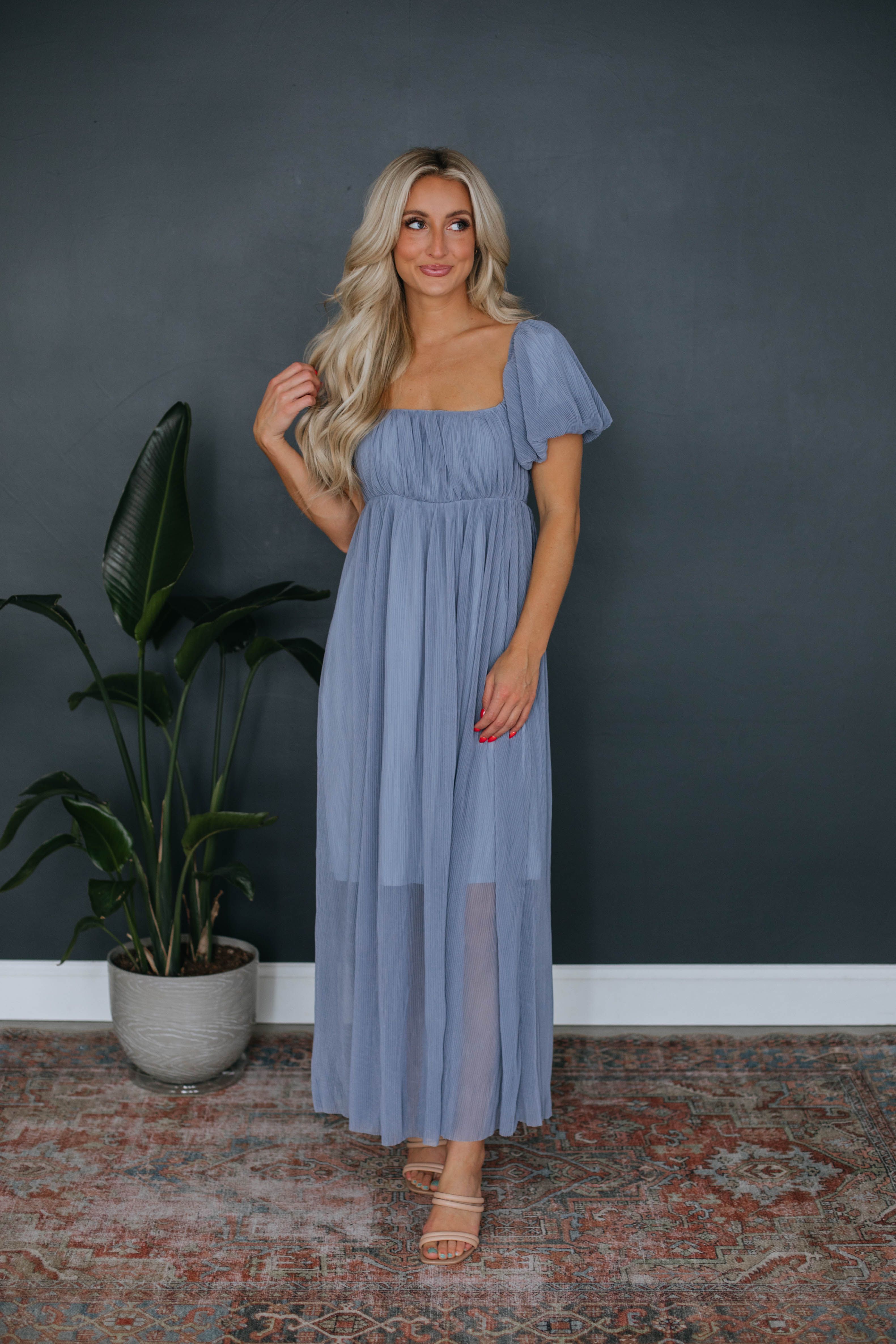 Leona Maxi Dress - Steel Blue sold by Wild Oak Boutique product image thumbnail 3