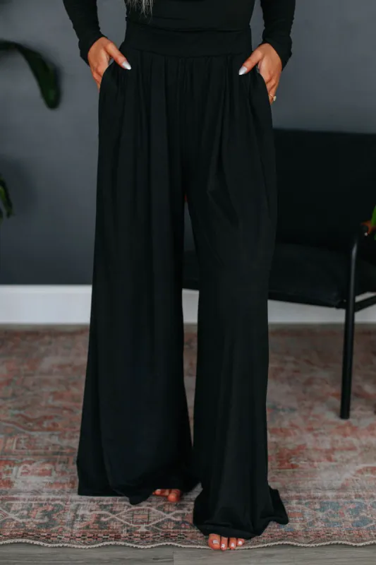 Jaylen Wide Leg Pants - Black sold by Wild Oak Boutique